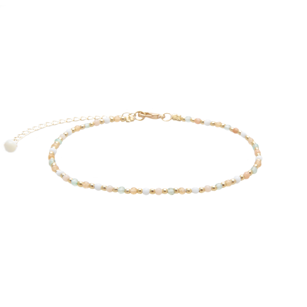 Good Fortune + Growth Healing 2mm Anklet Gold