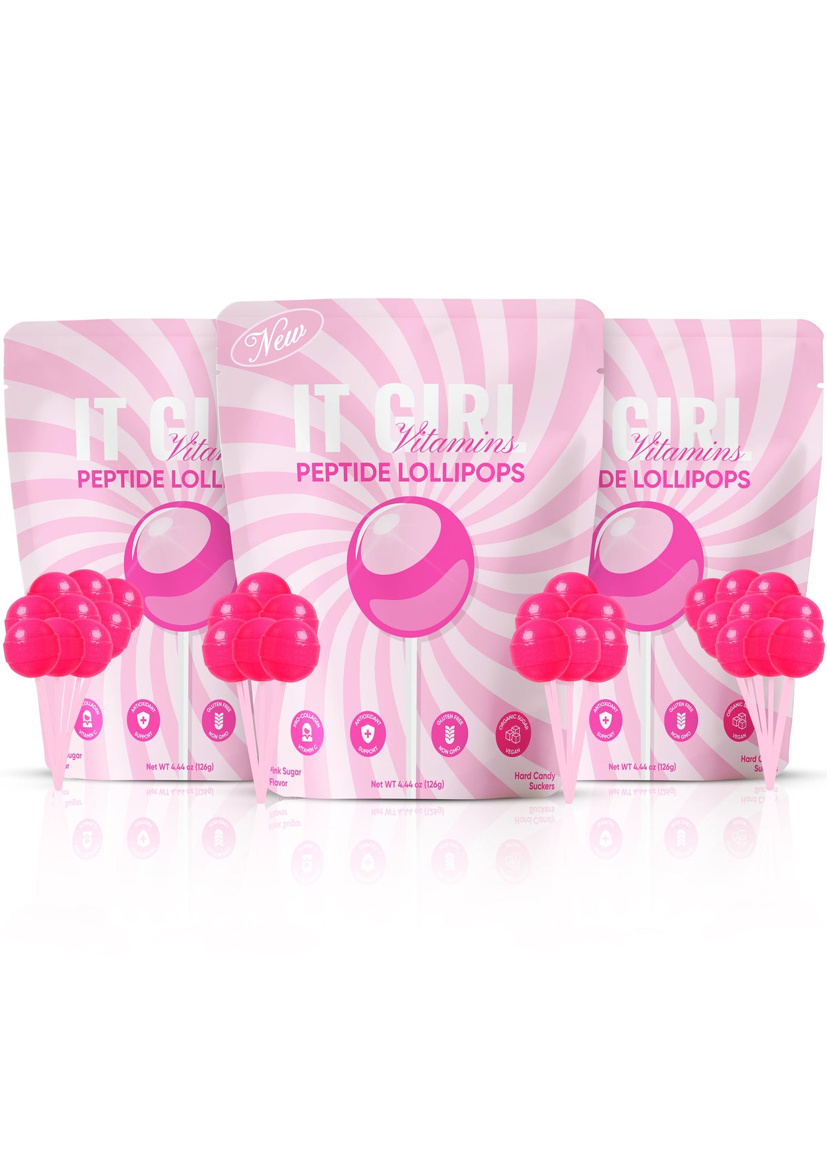 It Girl Beauty Lollipops - Collagen Peptides & Vitamin C Healthy Candy for Skin, Hair, Nails 30pack (3)