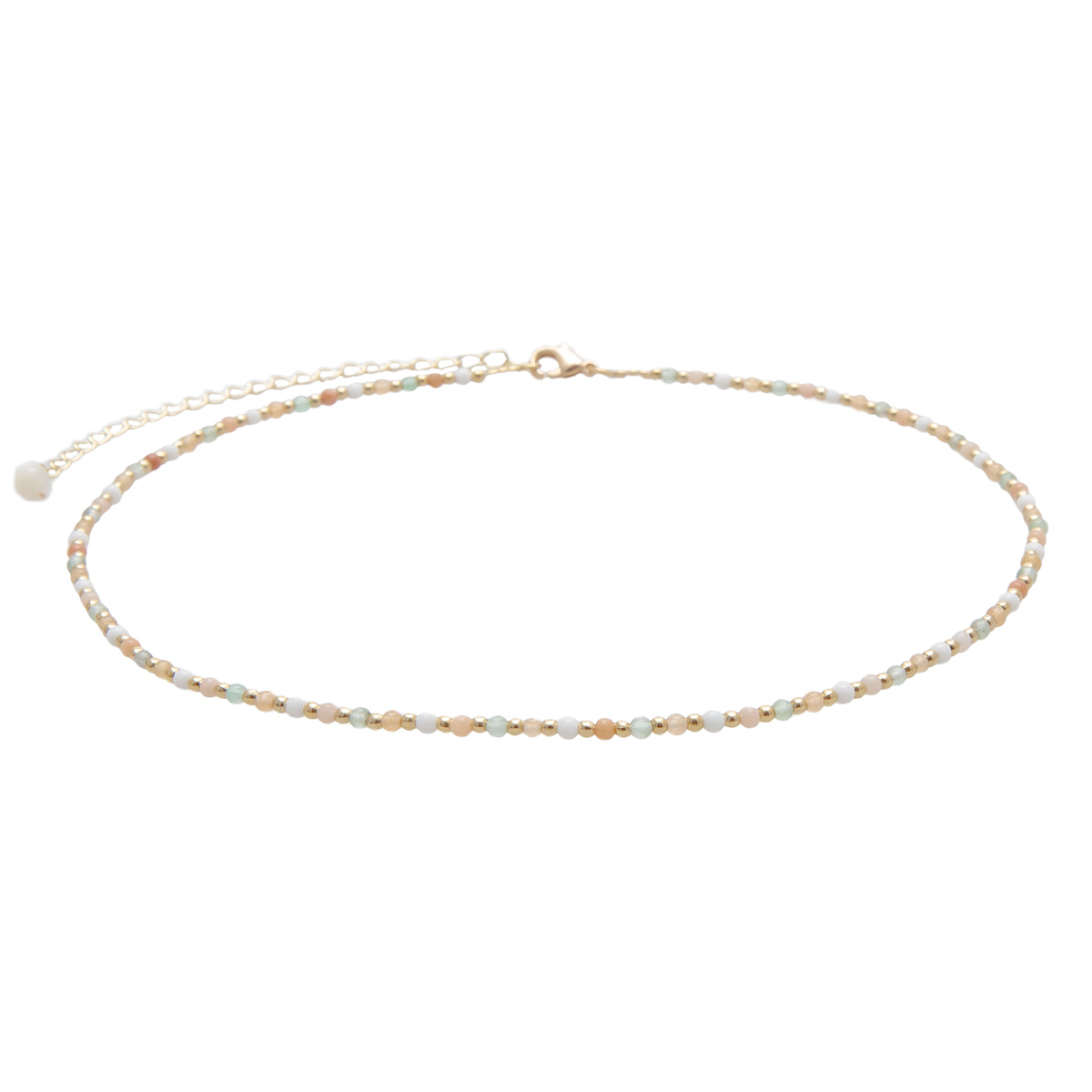 Good Fortune + Growth 2mm Metal Accent Healing Necklace Gold
