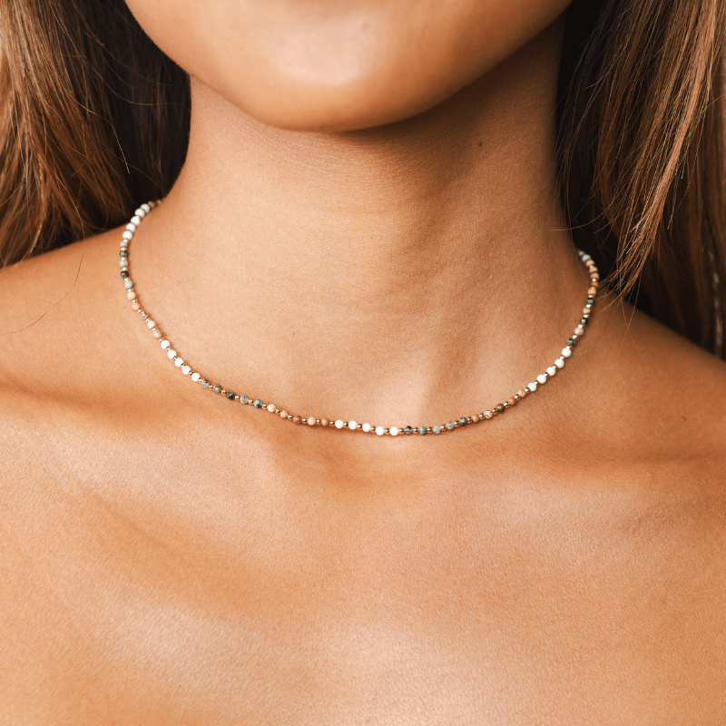 Peace Protector 2mm Metal Accent Healing Necklace