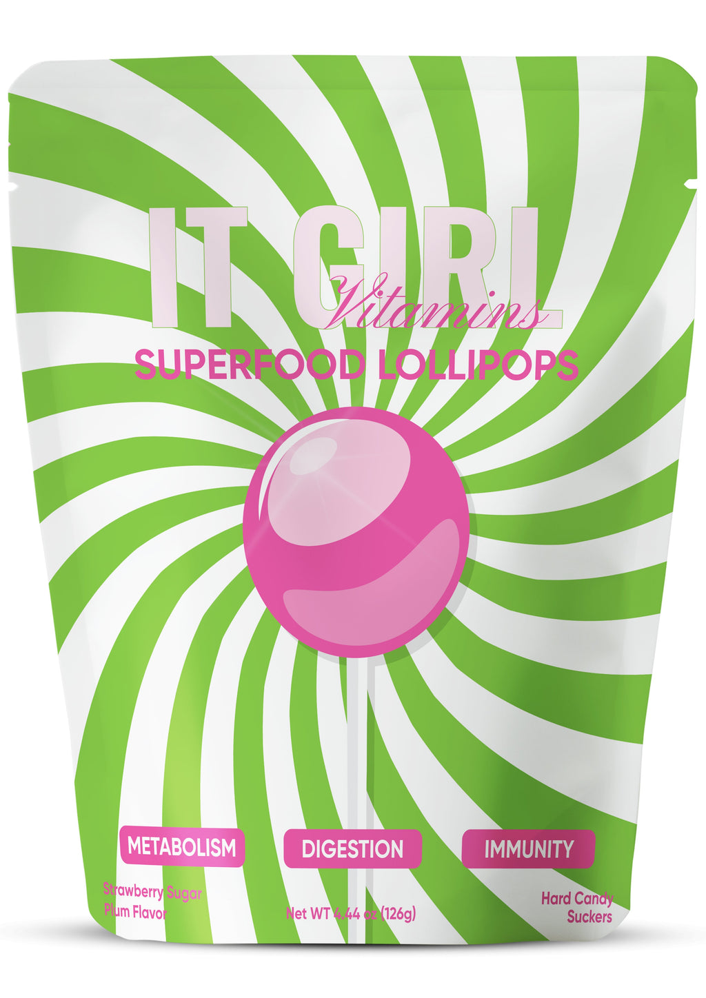 It Girl Superfood Greens Lollipops - Vegan Candy with Supergreens, Vitamins & Antioxidants