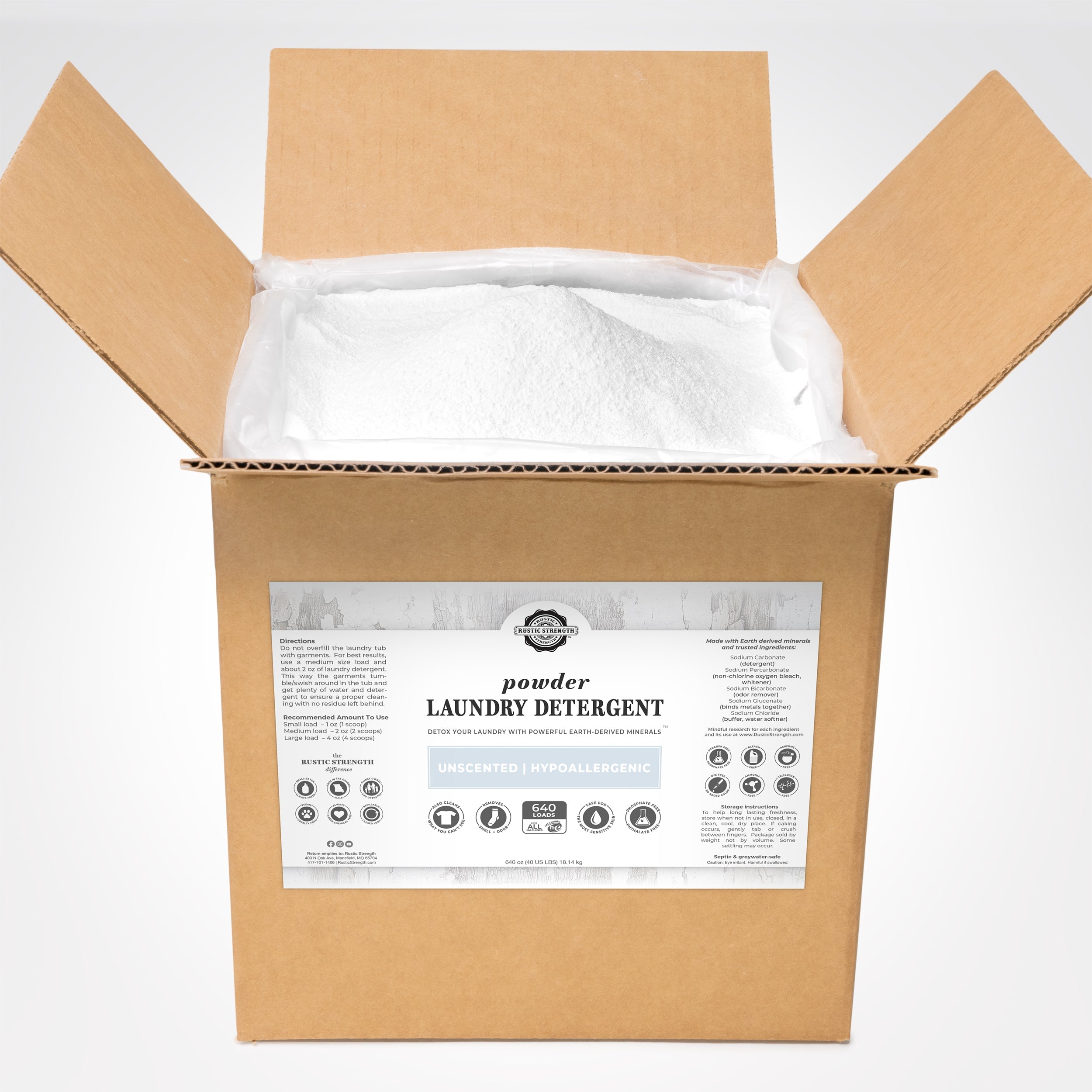 Powder Laundry Detergent 40 LB Bag-in-Box