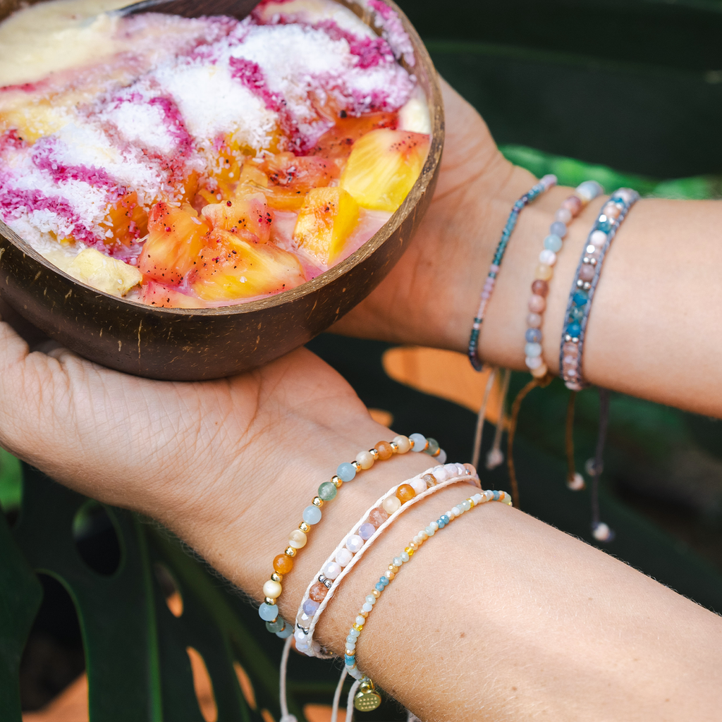 Oahu 4mm Metal Accent Healing Bracelet