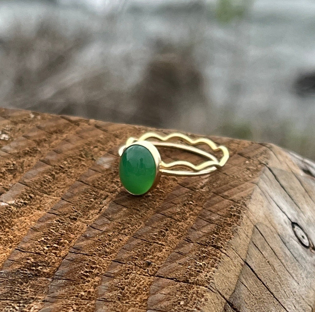 CHRYSOPRASE OVAL RING