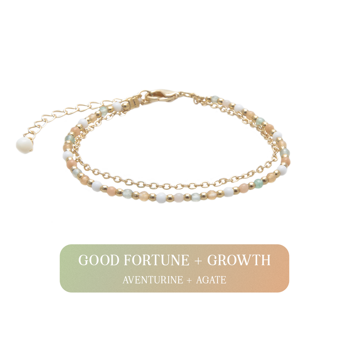 Good Fortune + Growth 2mm Layered Healing Bracelet