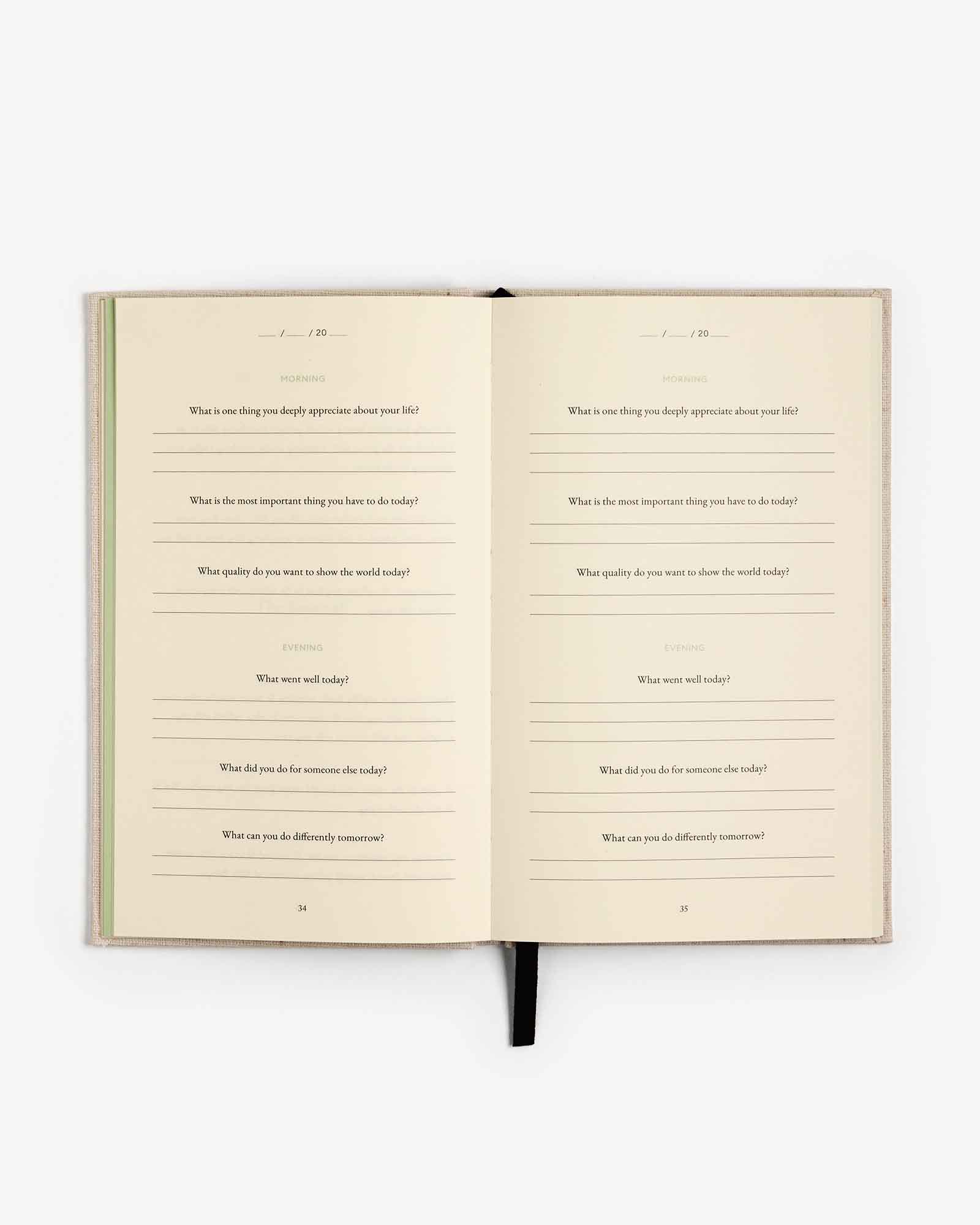 The Three Question Journal - Linen