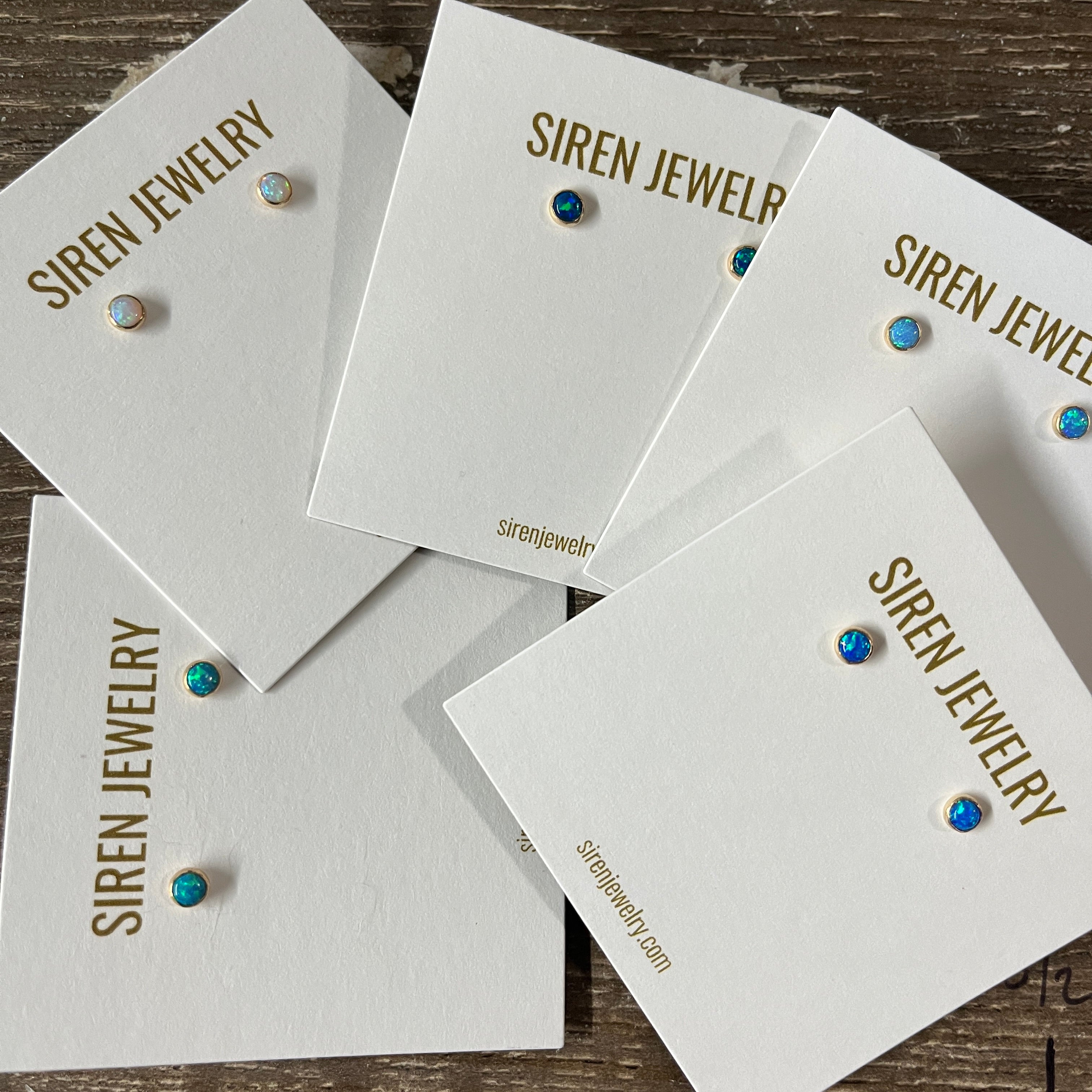 SMALL OPAL STUD EARRINGS
