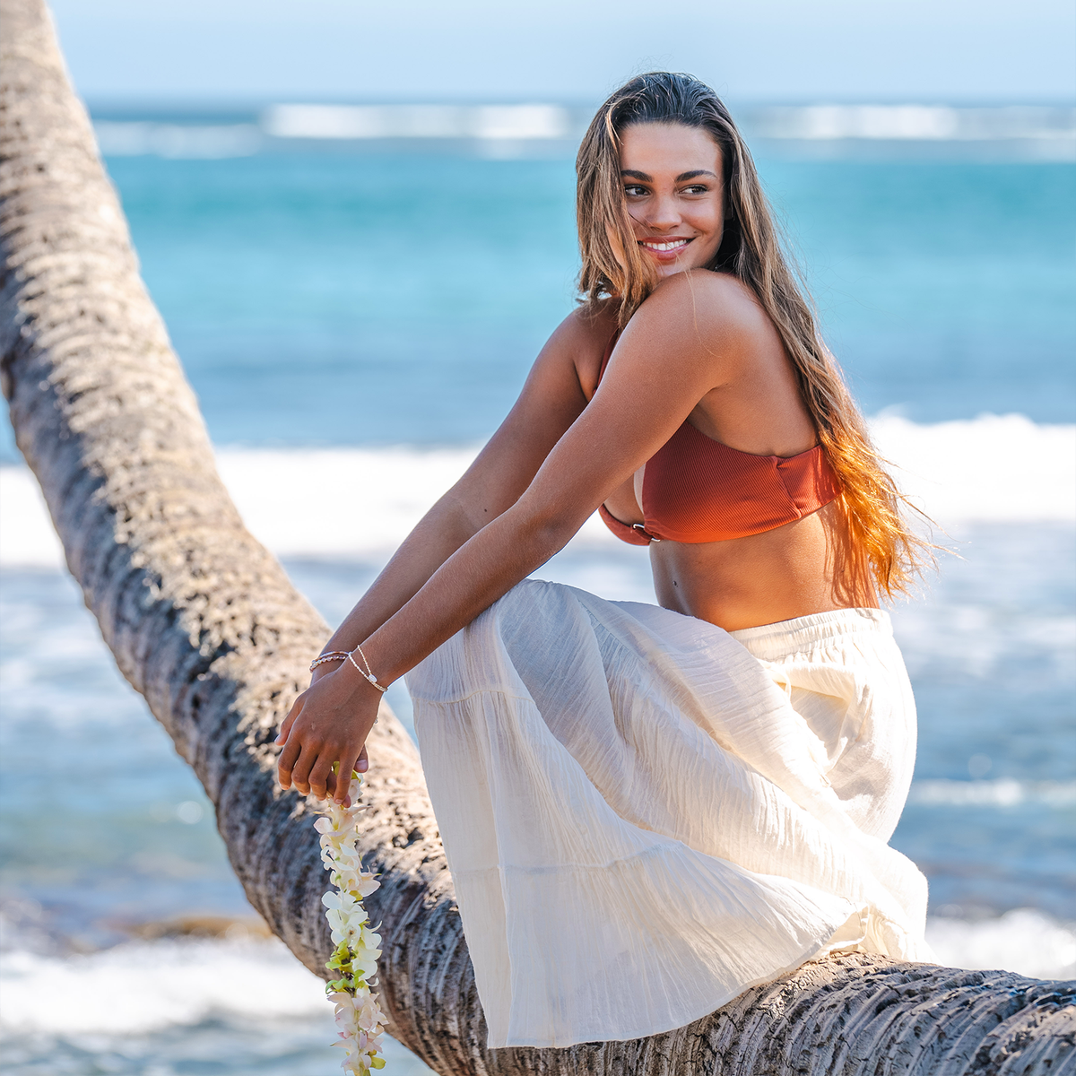 Cream Shipwrecked Maxi Skirt (No Beads)
