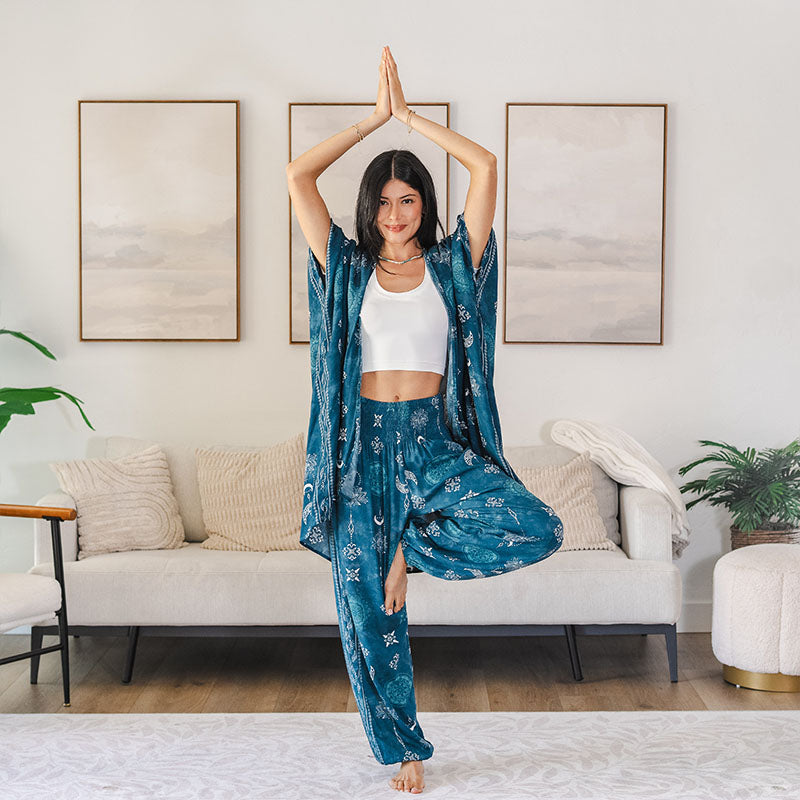 Cosmic Teal Harem Pants
