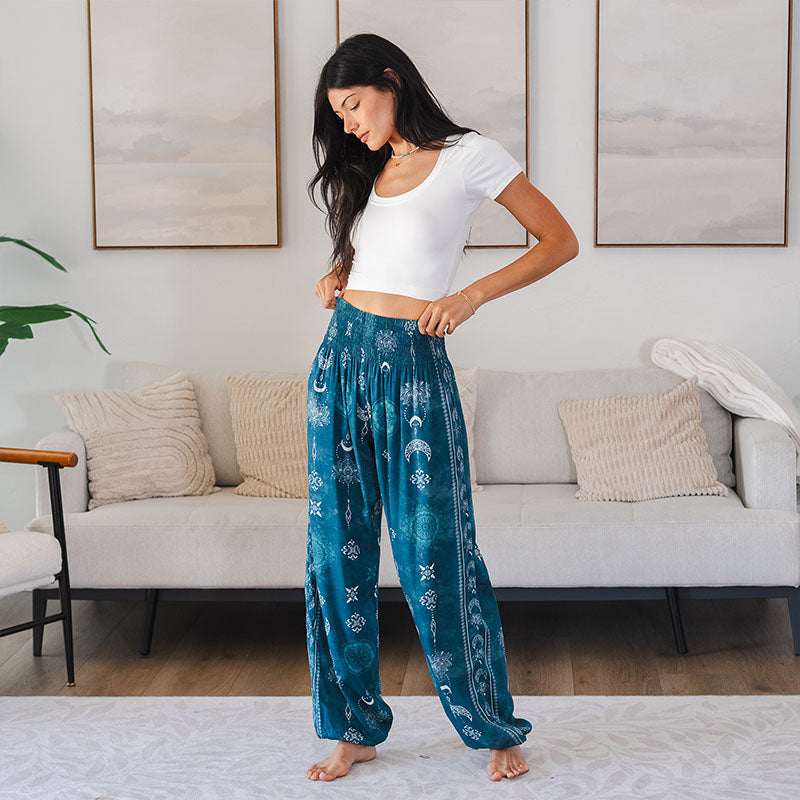 Cosmic Teal Harem Pants