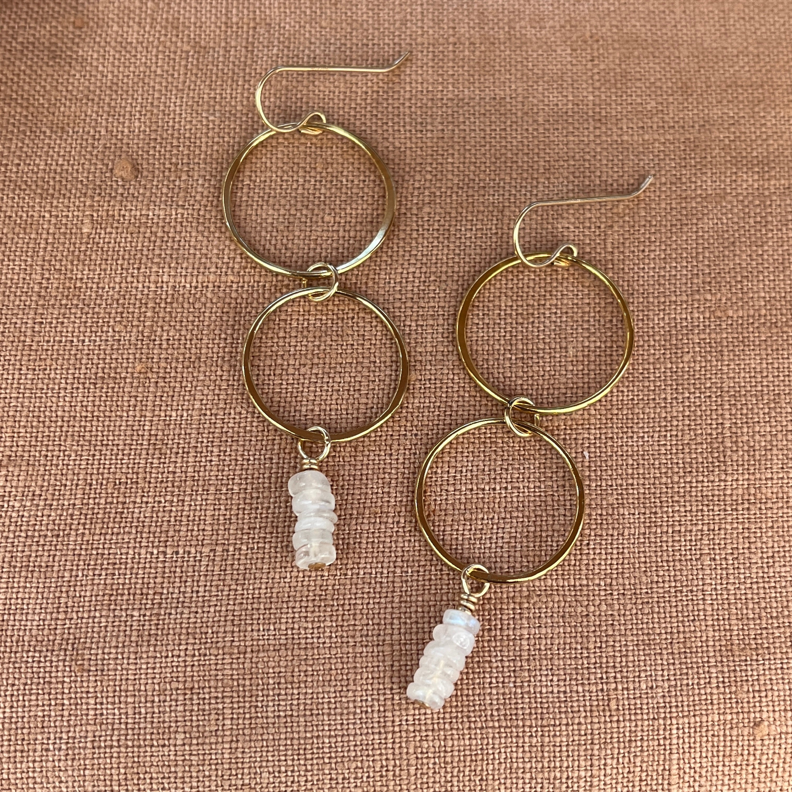 RAINBOW MOONSTONE BAR EARRINGS