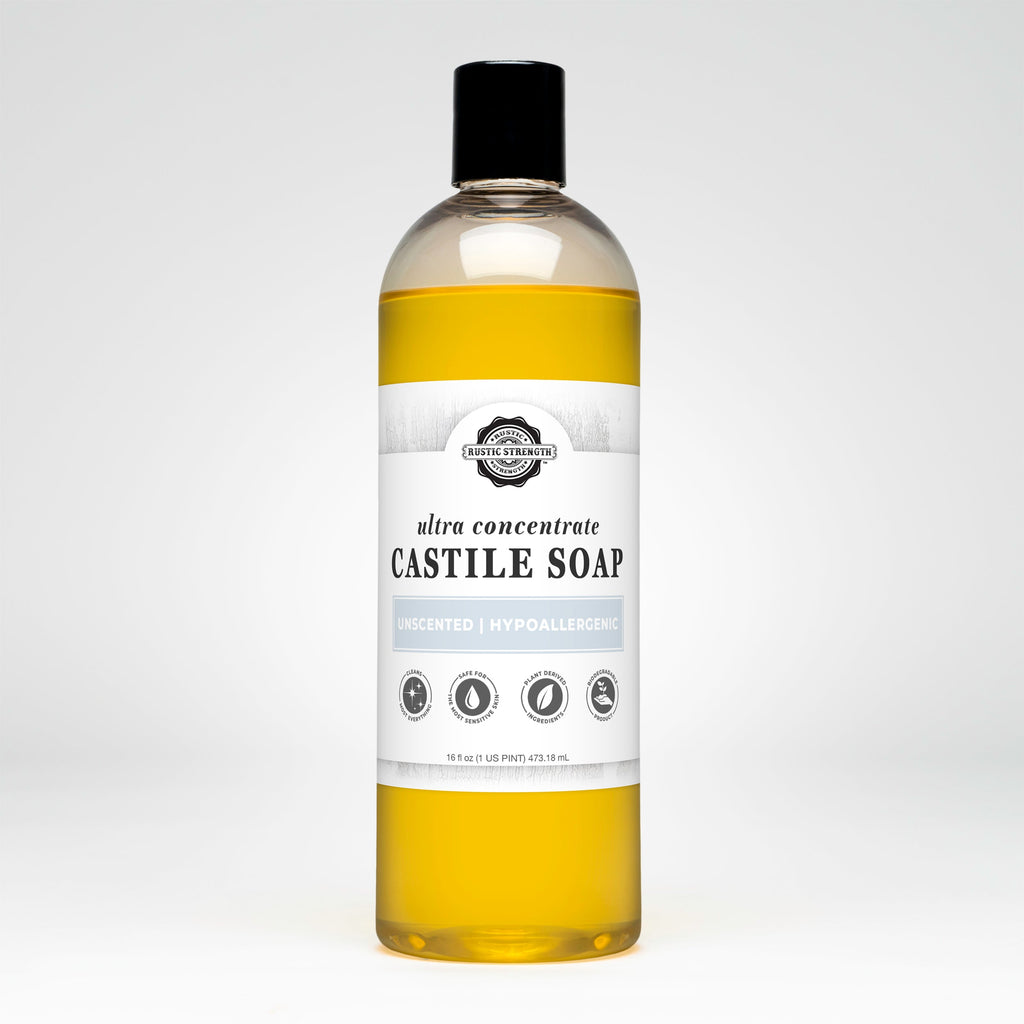 Castile Soap - Ultra Concentrate | Unscented 16 oz Plastic with Flip Top Spout