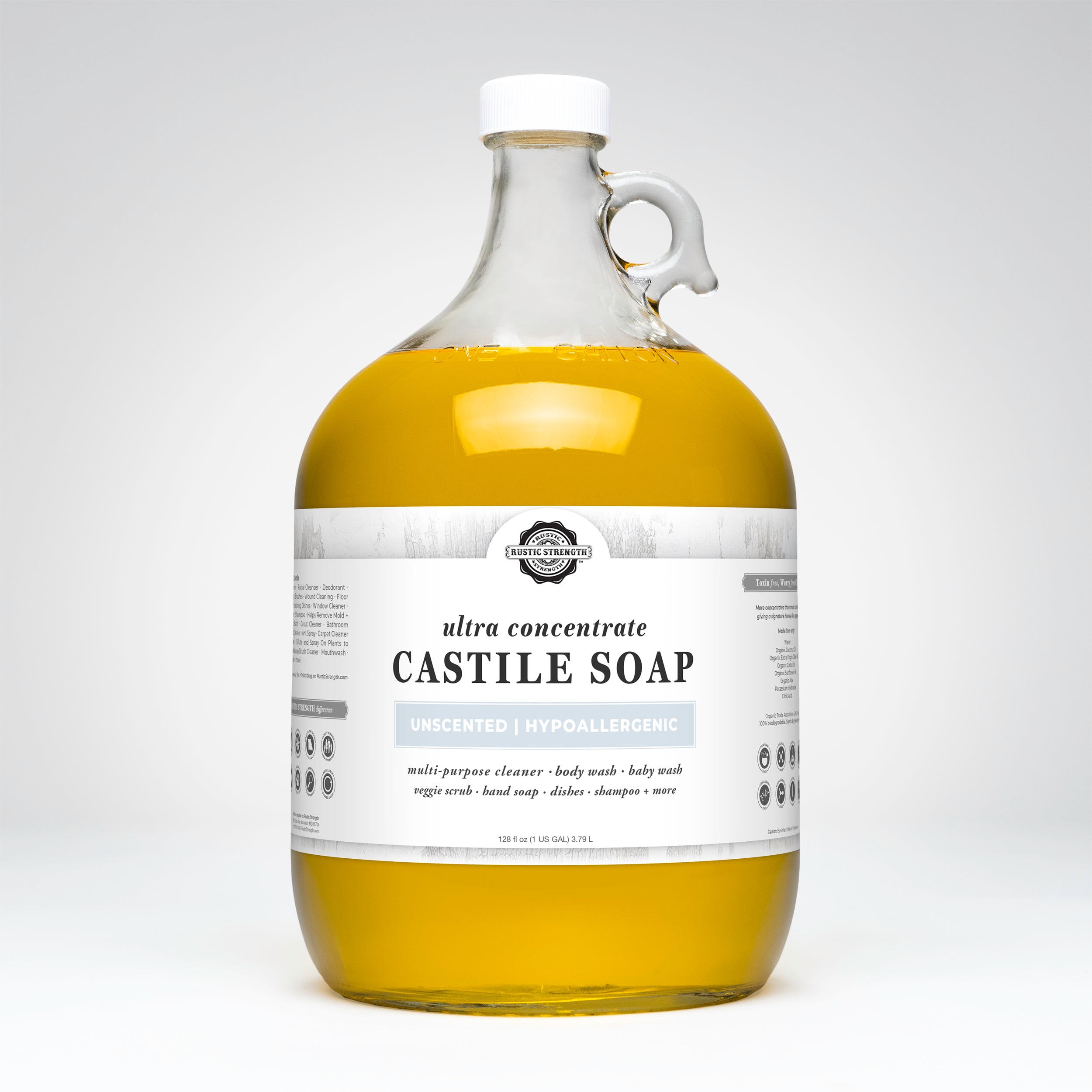 Castile Soap - Ultra Concentrate | Unscented Gallon Glass
