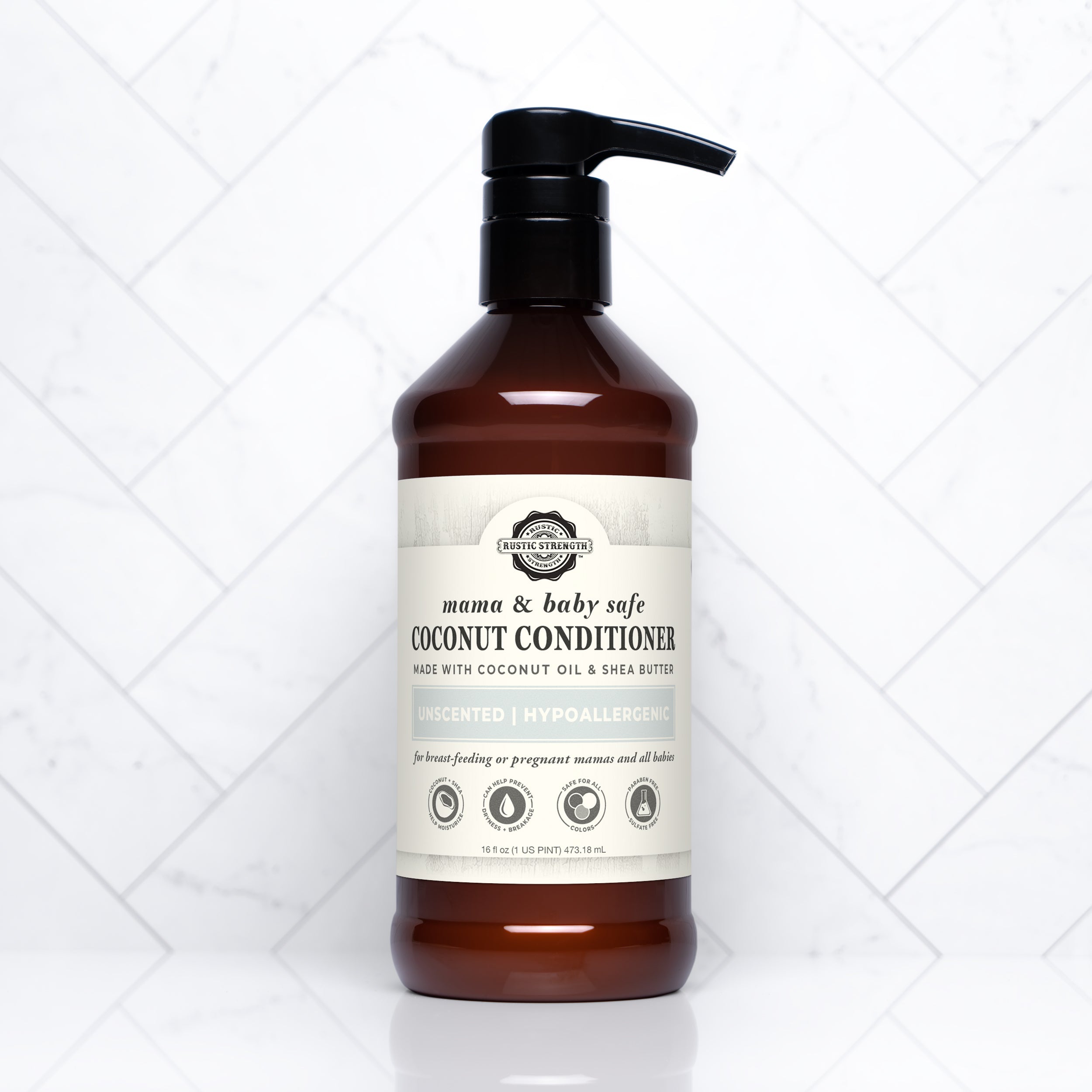 Coconut Conditioner | Mama + Baby Safe 16 oz Plastic
