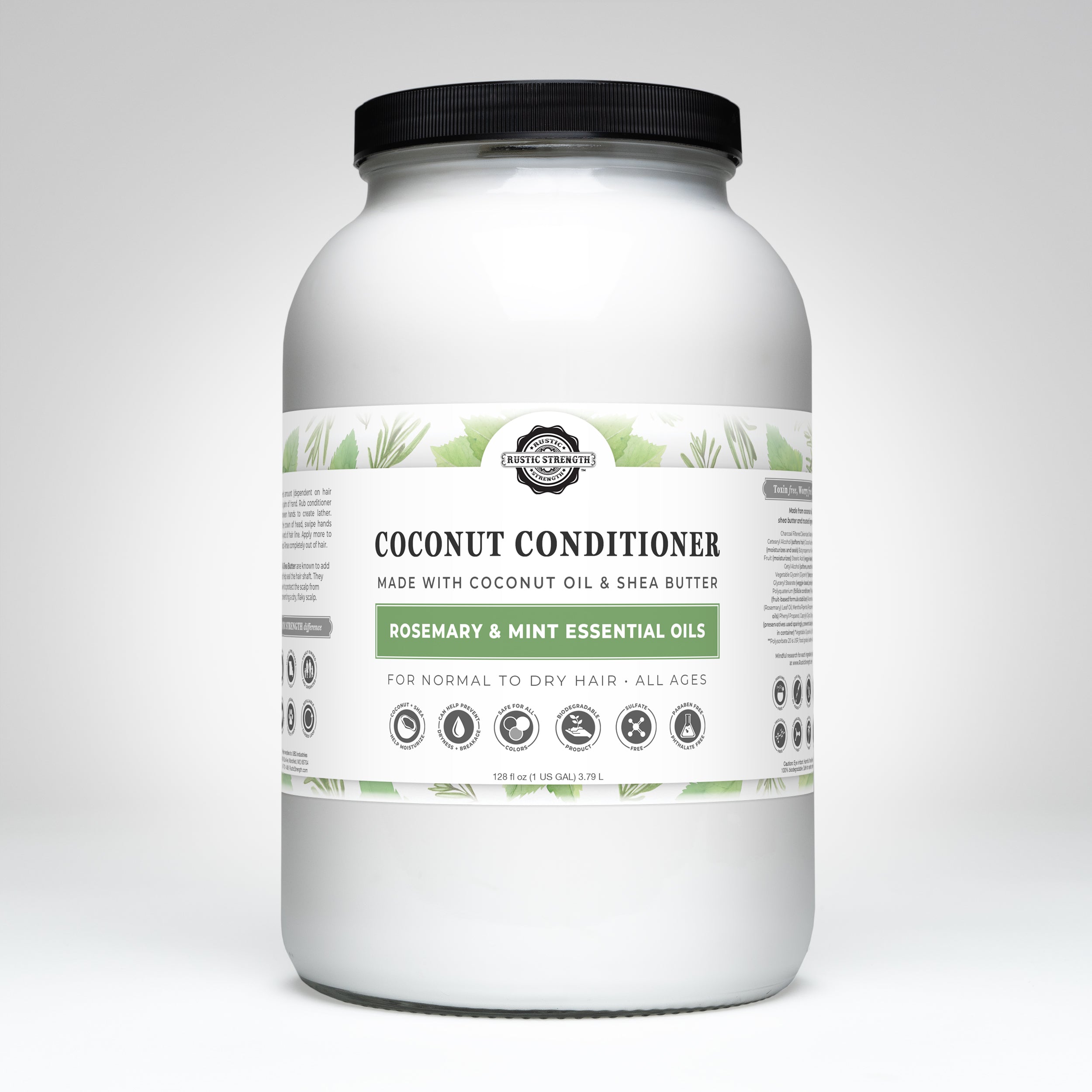 Coconut Conditioner | Rosemary & Mint Gallon Jar Glass