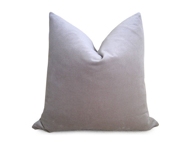 Plush Velvet Pillow Cover - Silver Gray 26x26 - made to order