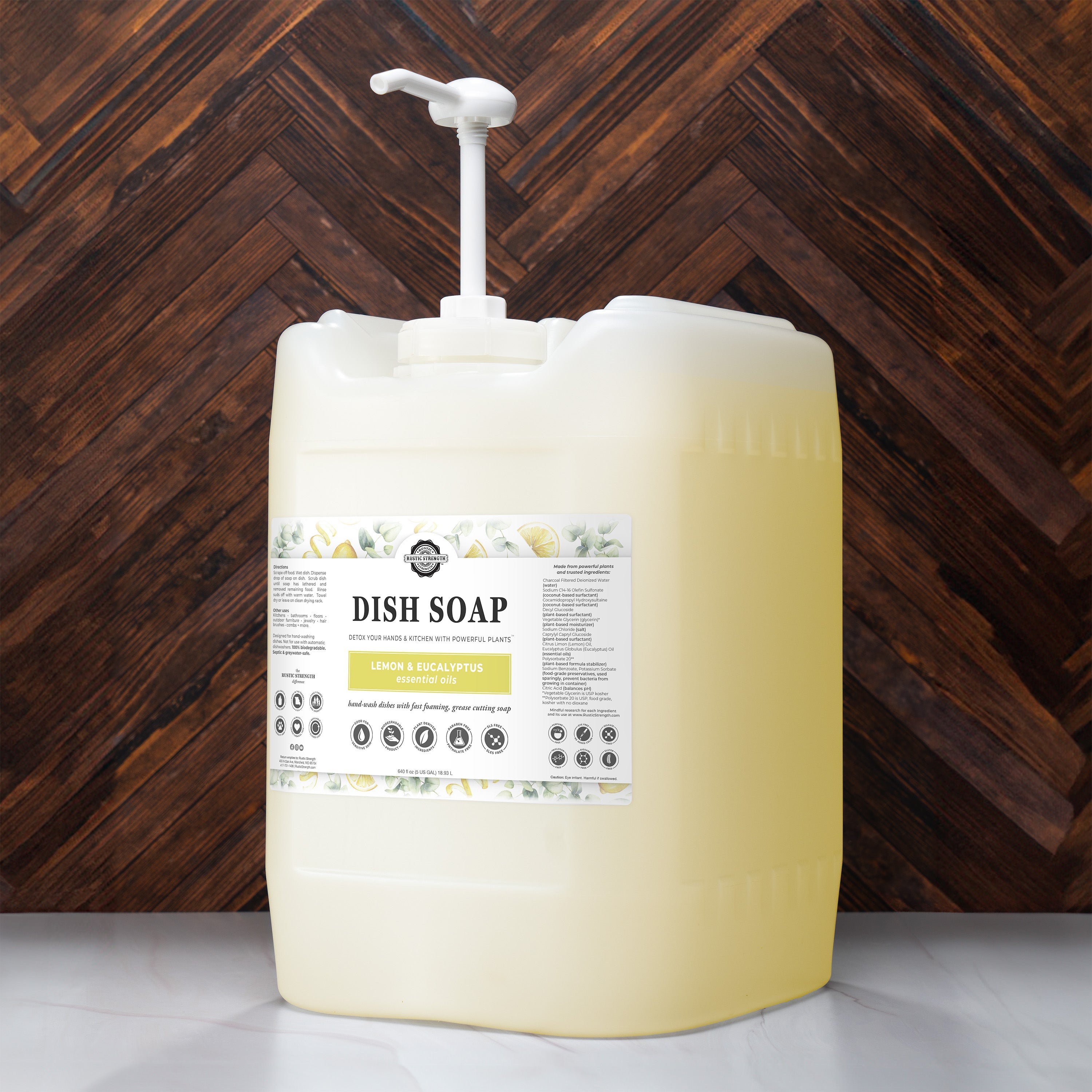Dish Soap | Lemon & Eucalyptus 5 Gallon Eco Jug with Pump