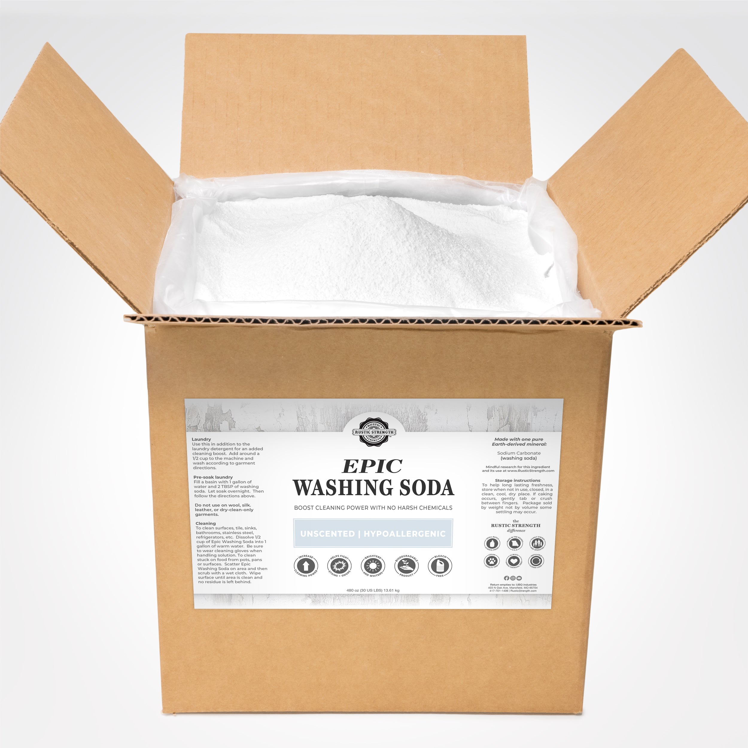 Epic Washing Soda 30 LB Bag-in-Box