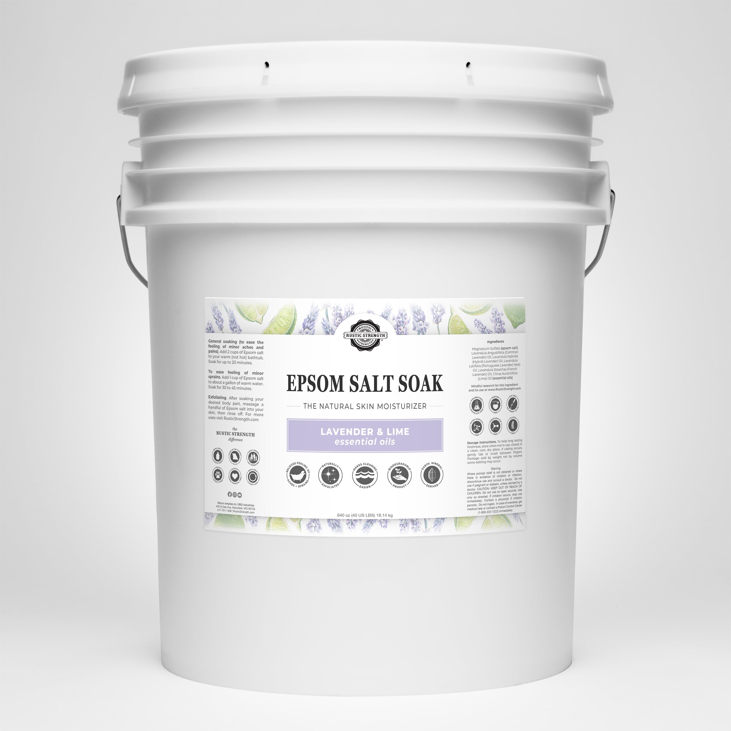 Epsom Salt Soak | Lavender & Lime 40 LB Bucket