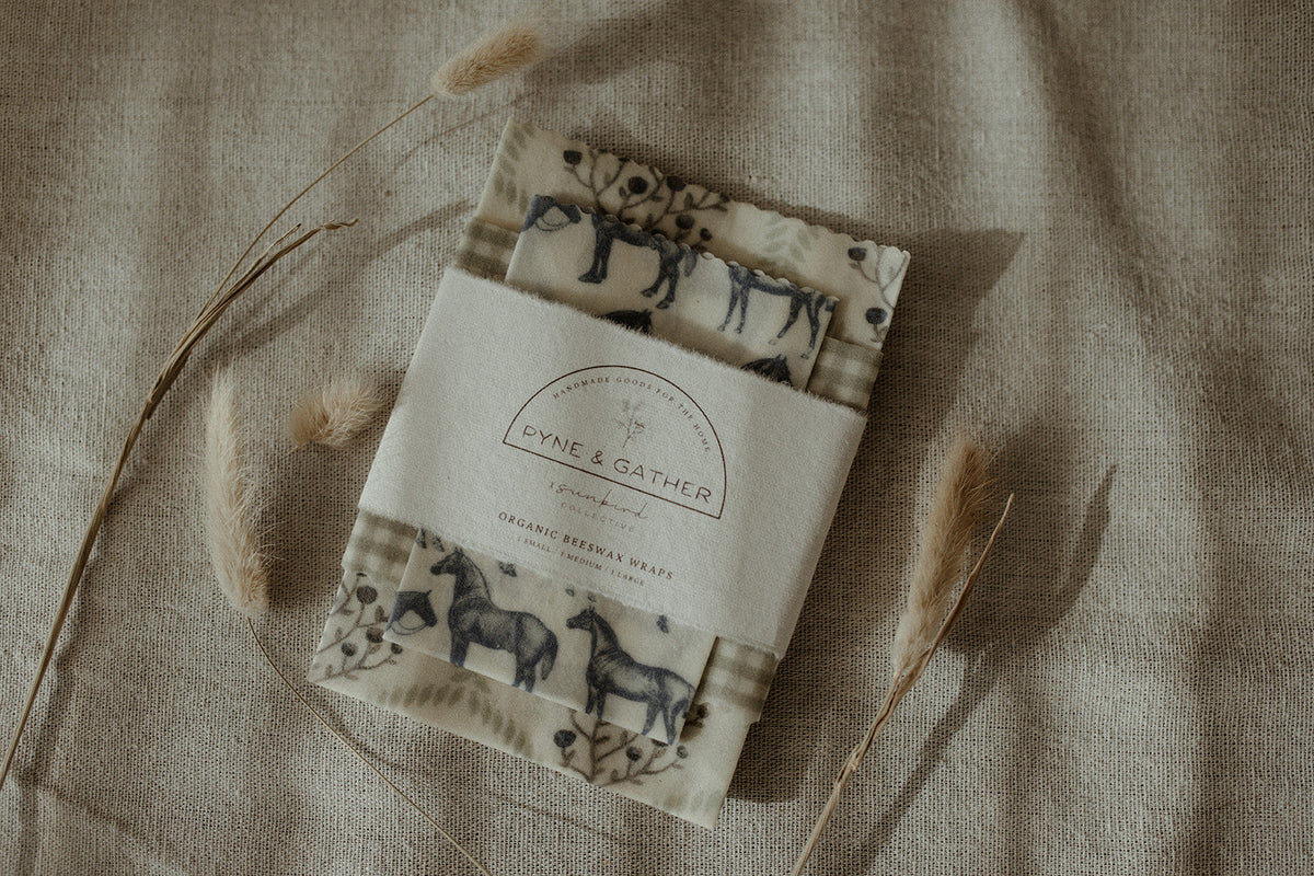 natural beeswax wraps / saddle + sage