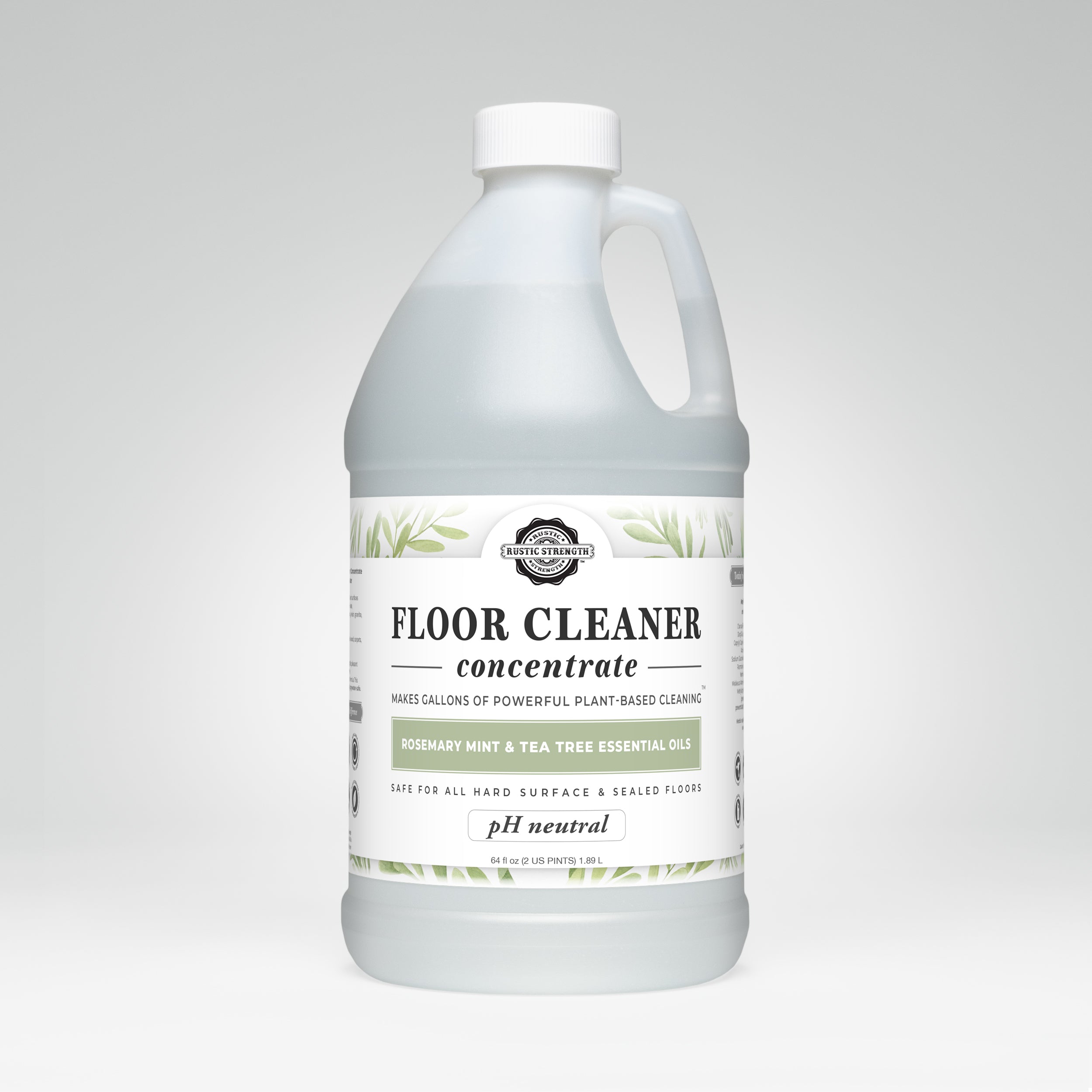 Floor Cleaner Concentrate | Rosemary, Mint & Tea Tree Half Gallon Plastic