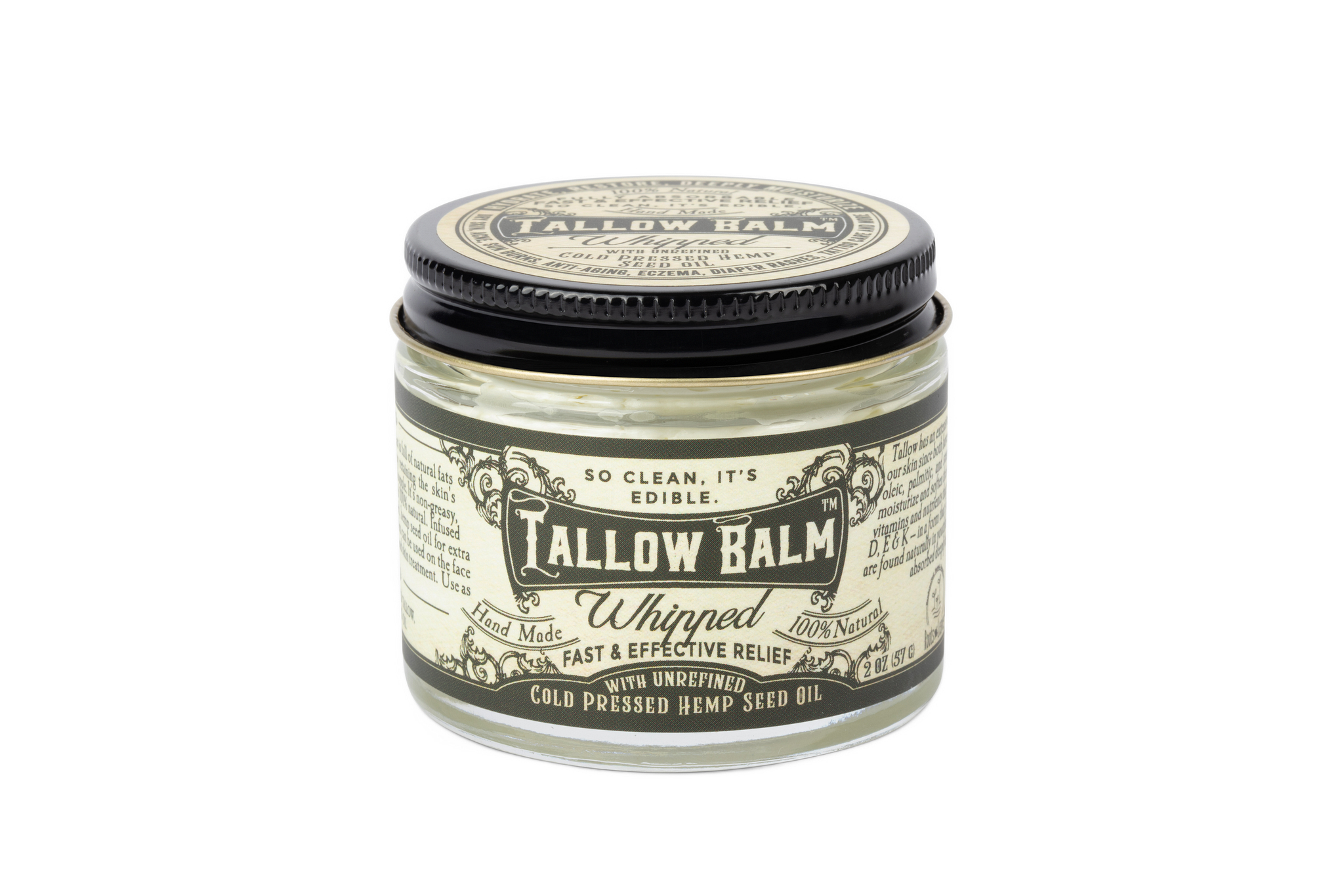 Tallow Balm - Whipped with Hemp Seed Oil 2 oz