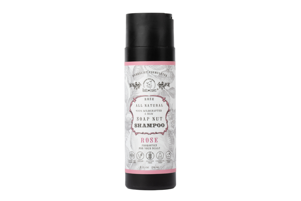 All Natural Soapnut SHAMPOO - ROSE- wild fermented probiotics for your scalp