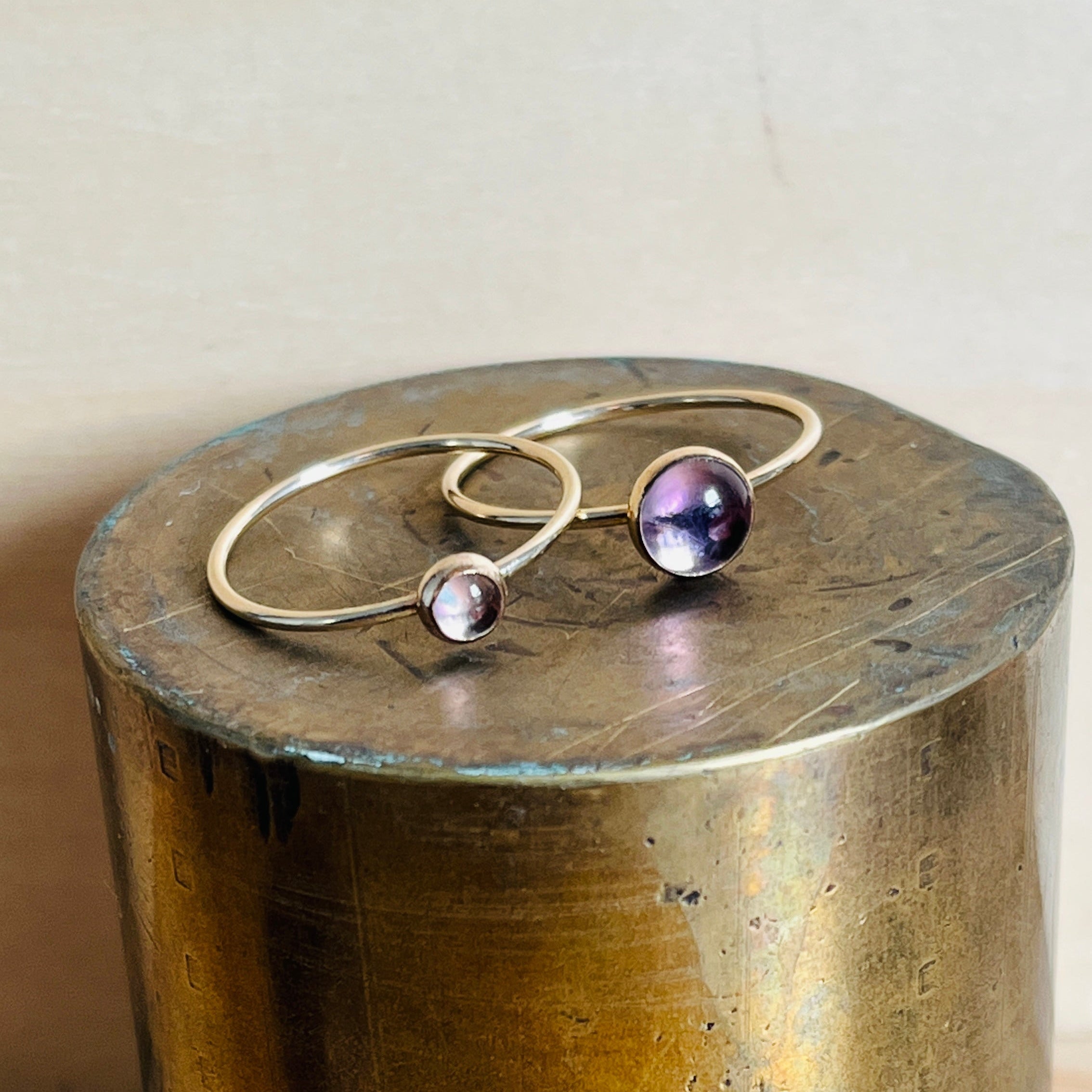 SMALL GEMSTONE RING PALE AMETHYST 14K GOLD FILL