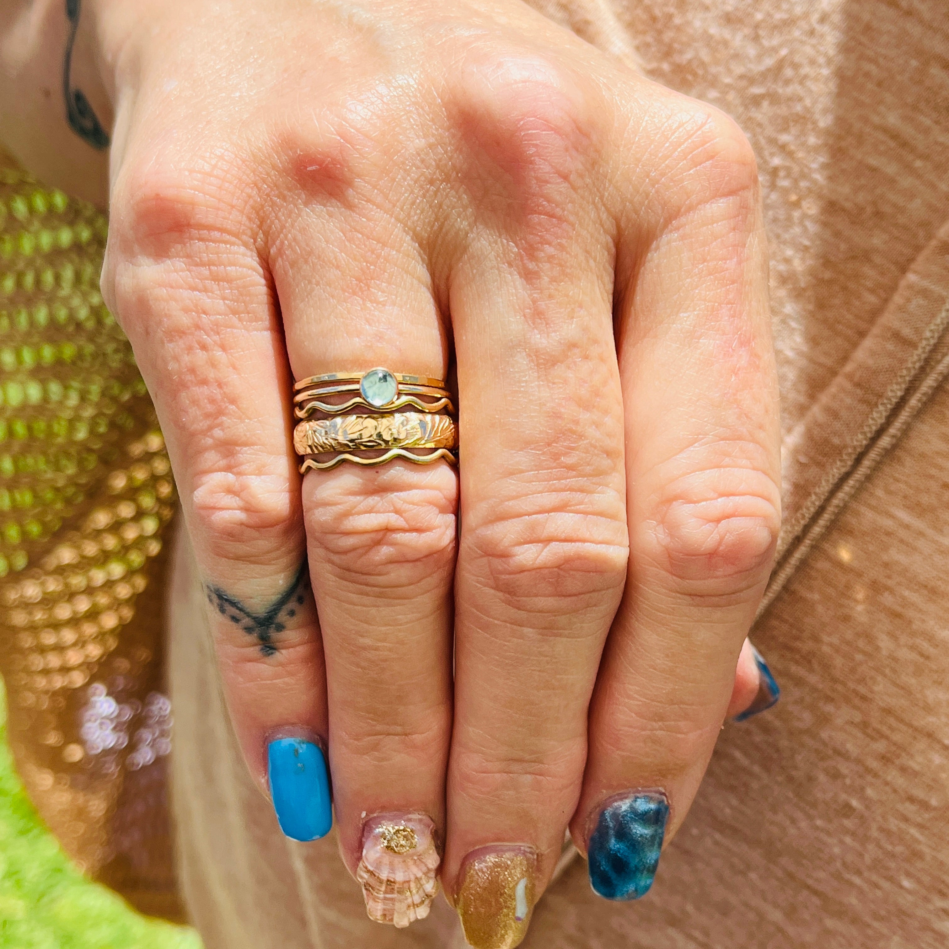 BLUE APATITE RING
