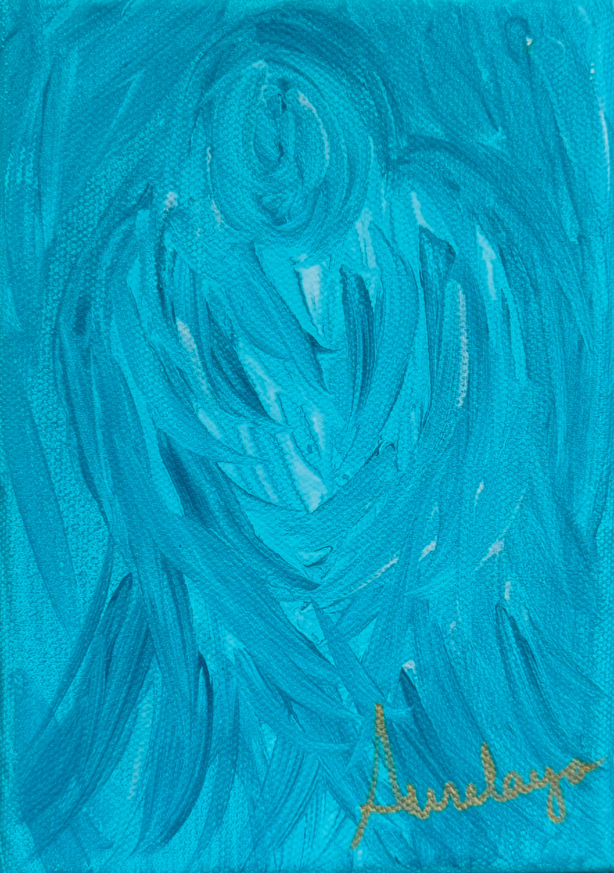 Angel Paintings Original Acrylic on Canvas Guardian Angels with Spiritual Intuitive Message 24 x 24
