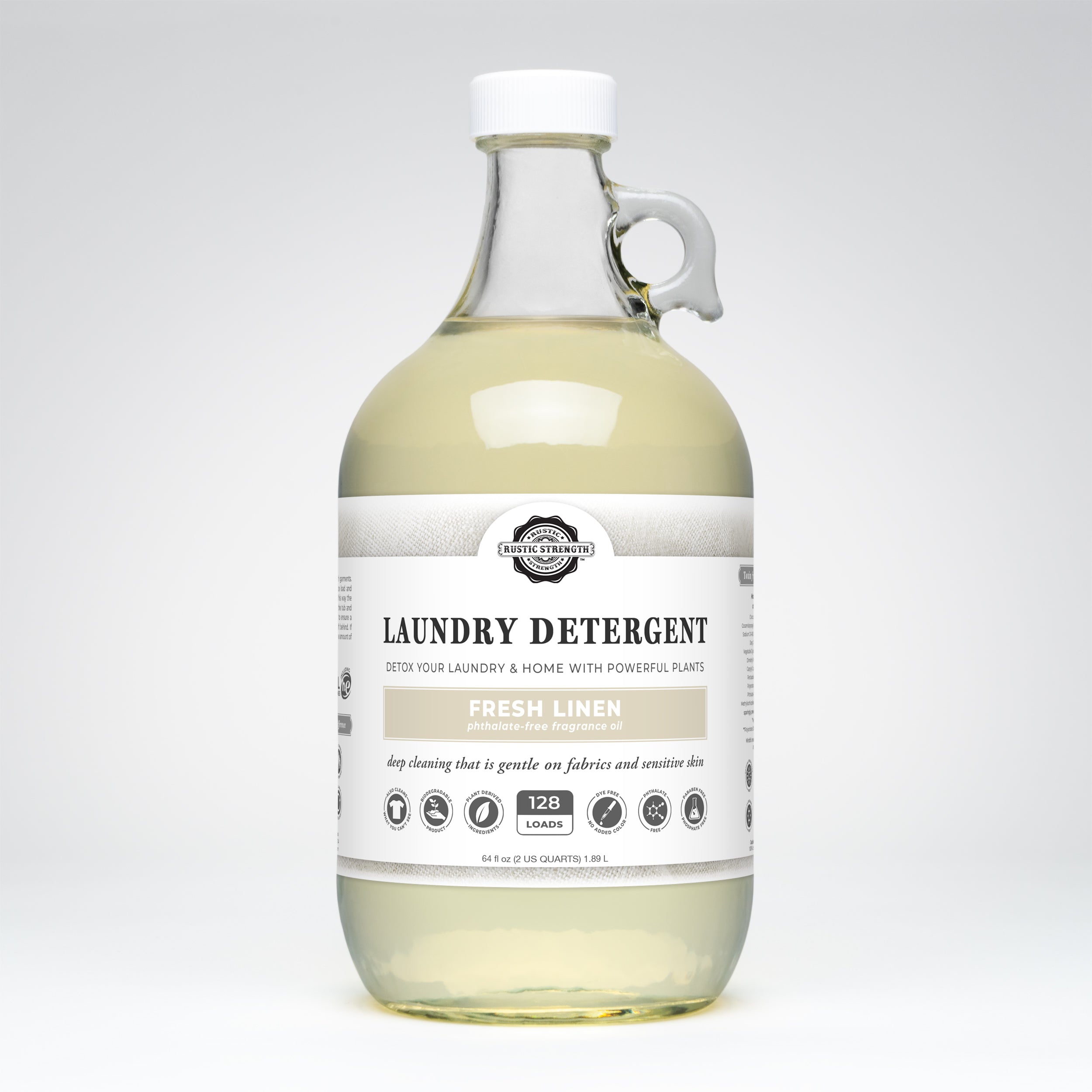 Laundry Detergent | Fresh Linen Half Gallon Glass