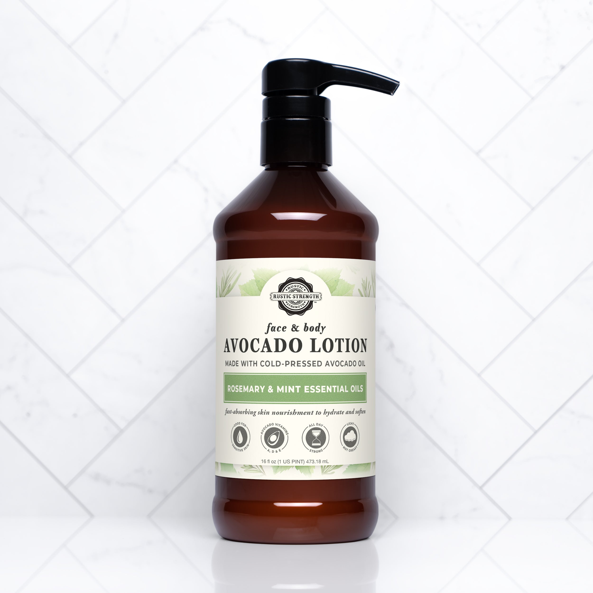 Avocado Lotion | Rosemary & Mint 16 oz Plastic