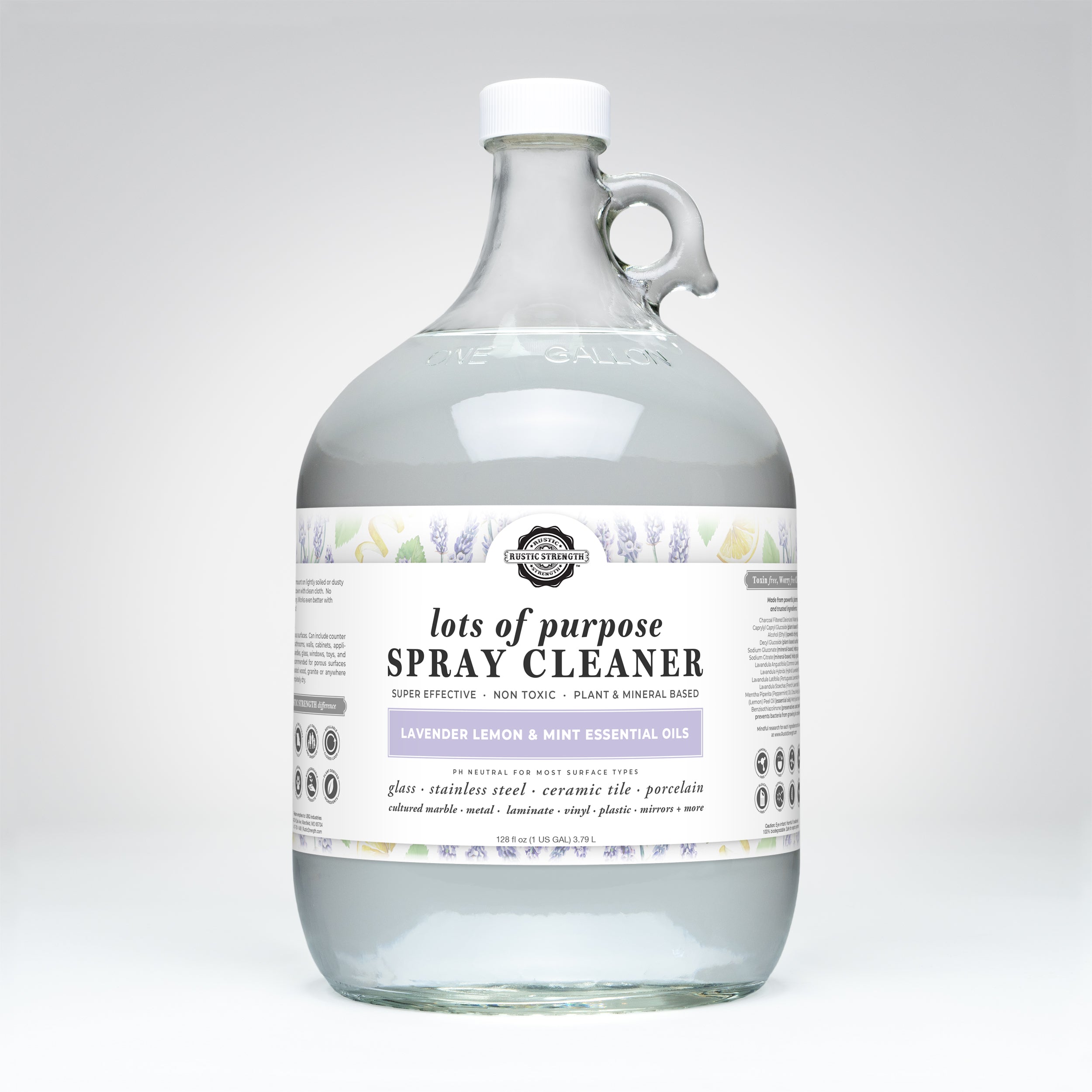 Lots of Purpose Spray Cleaner | Lavender, Lemon & Mint Gallon Glass