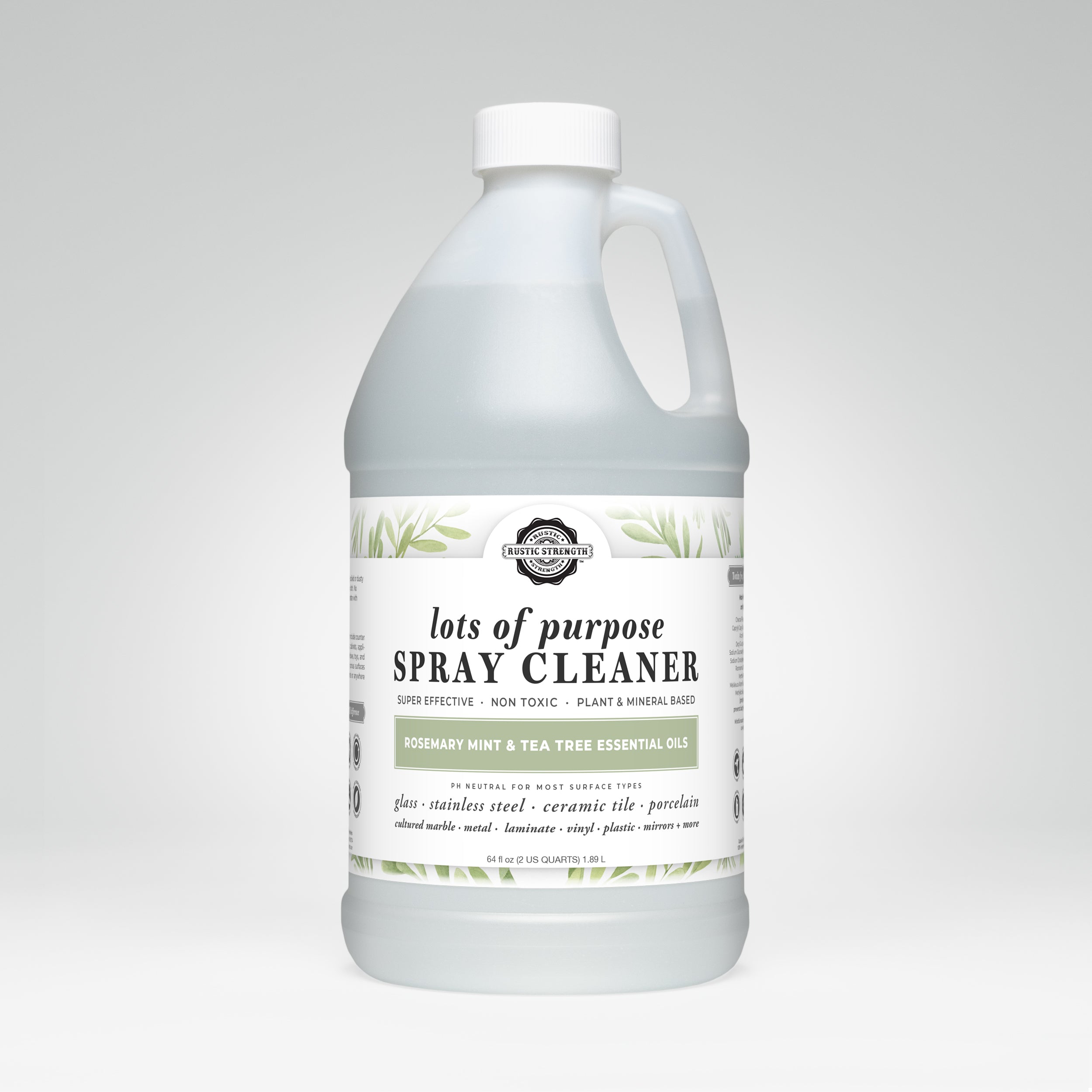Lots of Purpose Spray Cleaner | Rosemary, Mint & Tea Tree Half Gallon Plastic