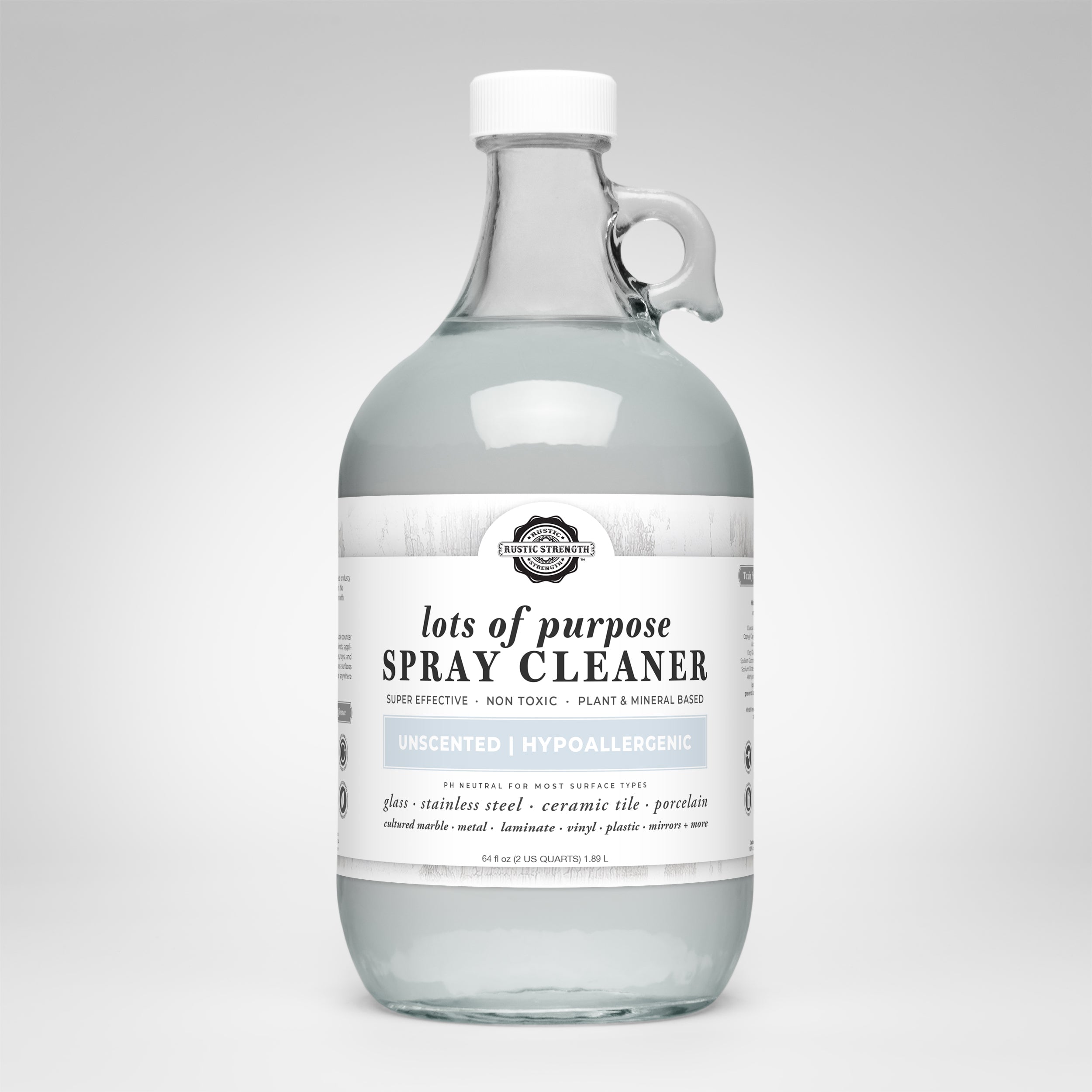 Lots of Purpose Spray Cleaner | Unscented Half Gallon Glass