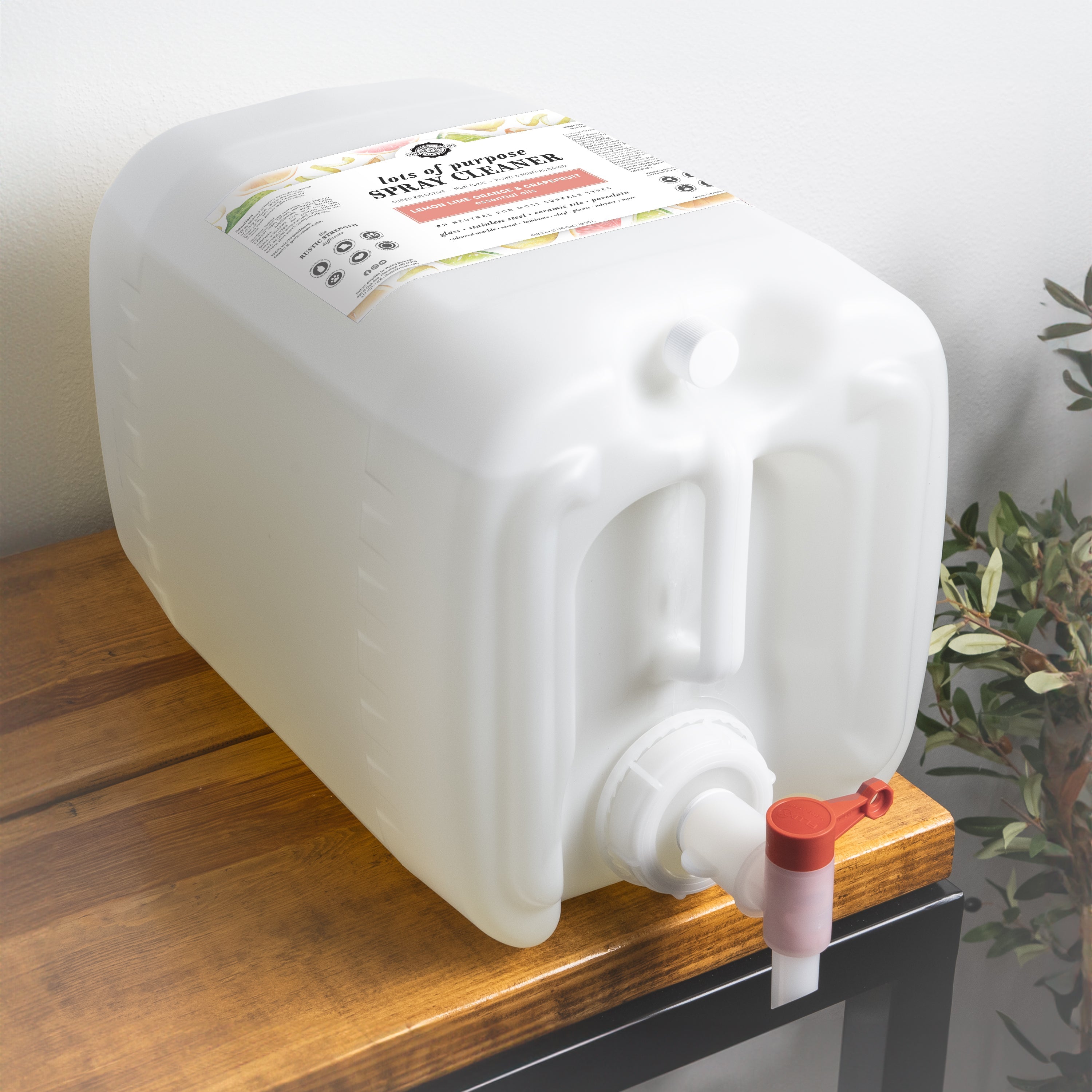 Lots of Purpose Spray Cleaner | Lemon, Lime, Orange & Grapefruit 5 Gallon Eco Jug with Spout
