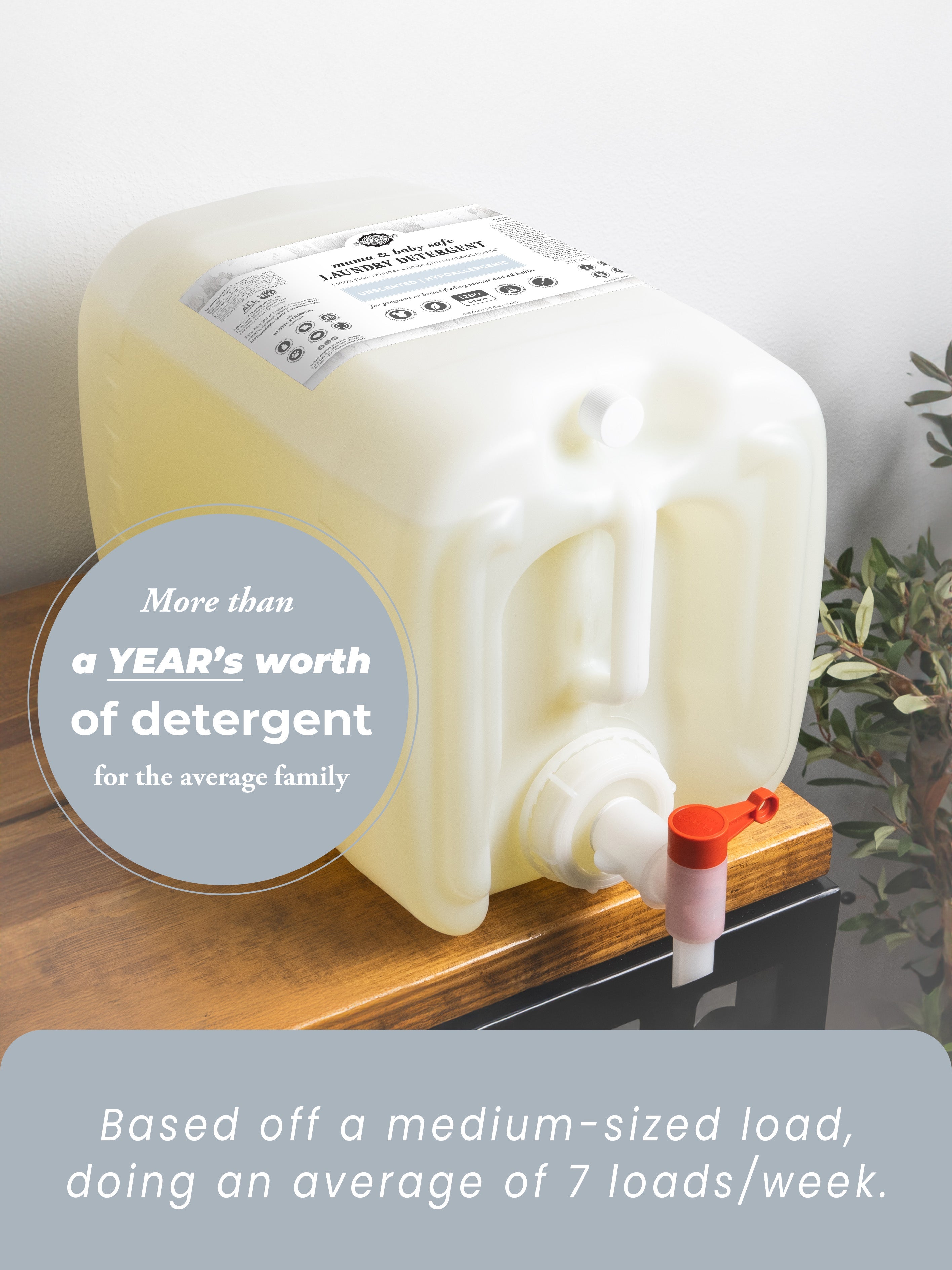 Laundry Detergent | Mama + Baby Safe 5 Gallon Eco Jug with Spout