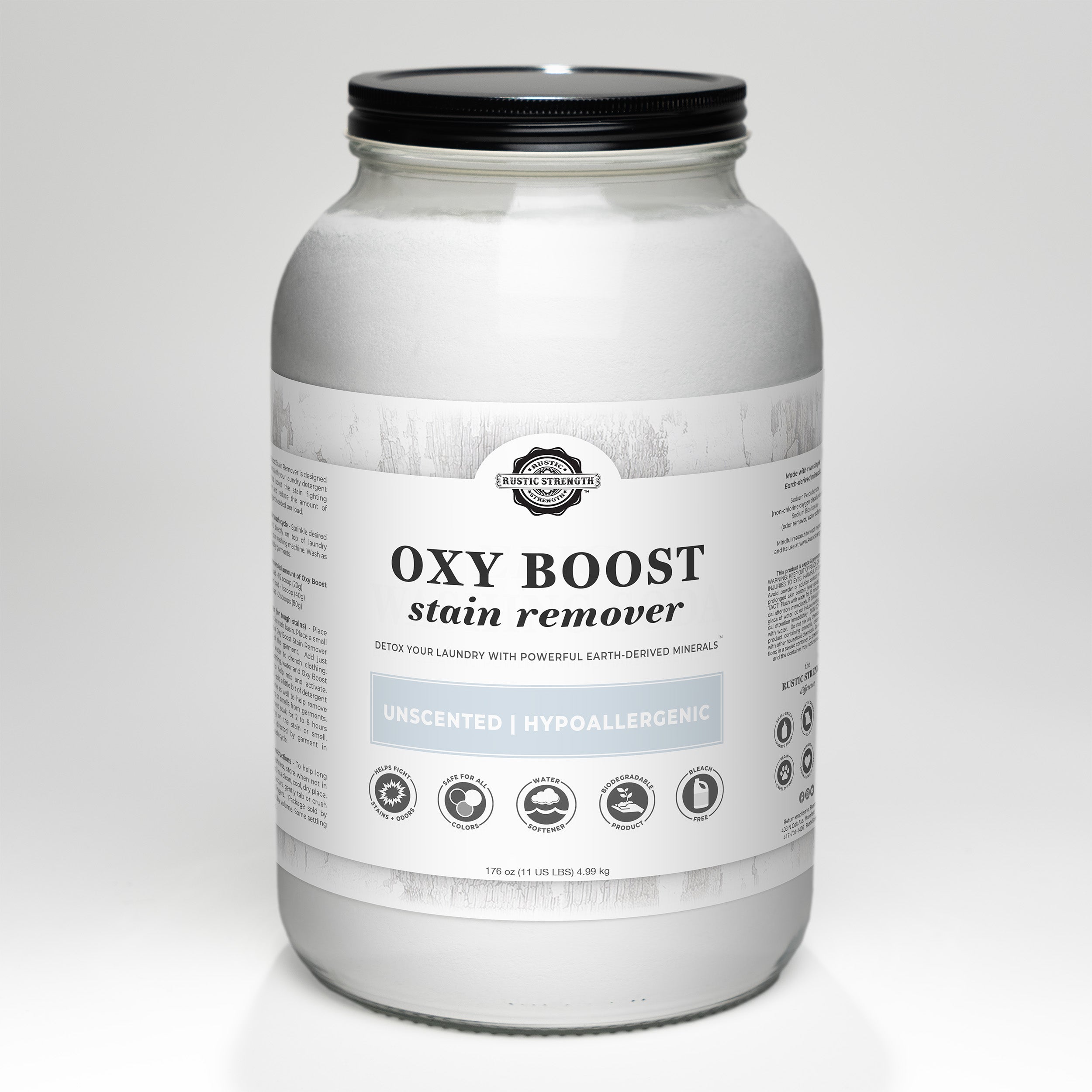 Oxy Boost Stain Remover 11 LB Glass Jar with Metal Cap