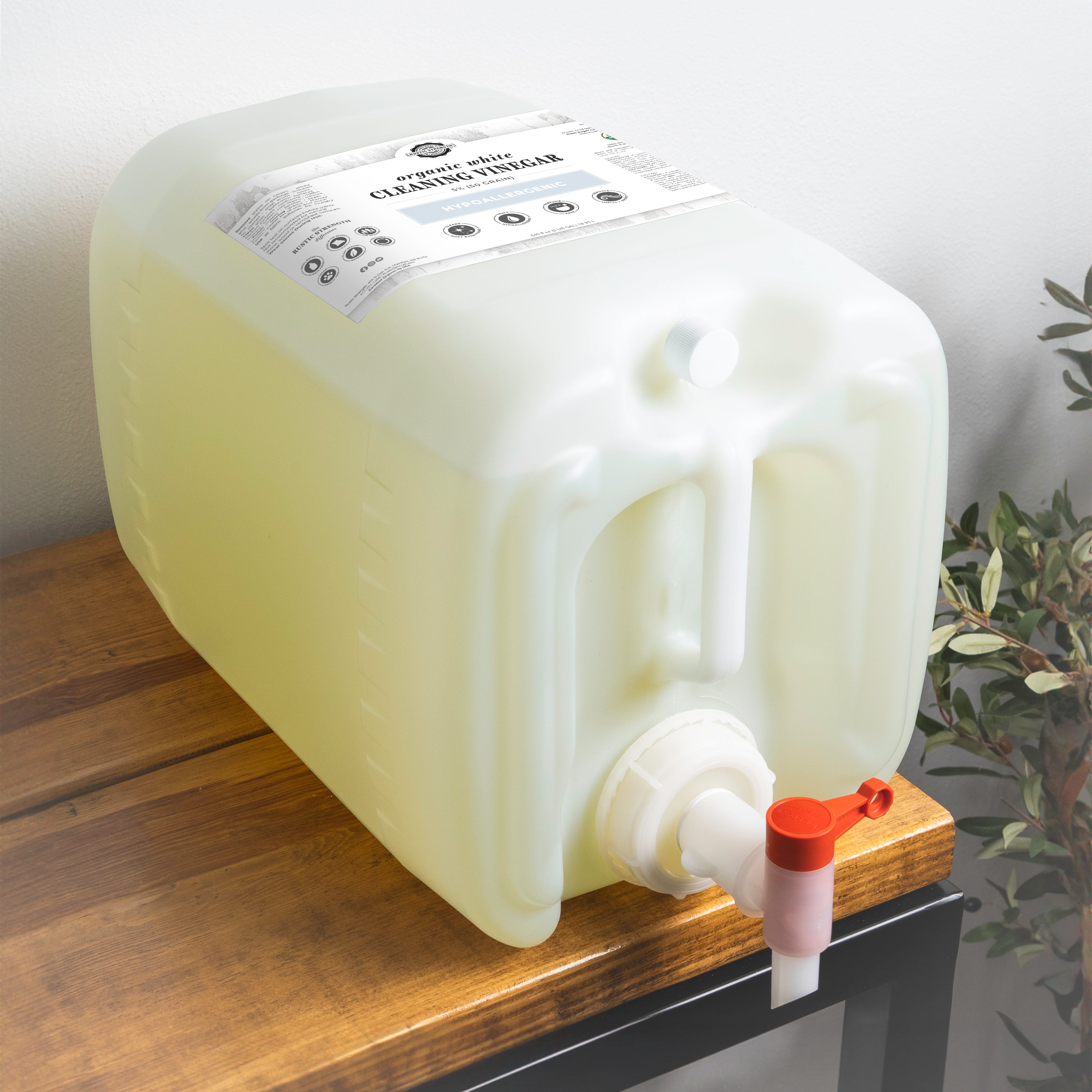 Organic White Cleaning Vinegar | 5% (50 grain) 5 Gallon Eco Jug with Spout