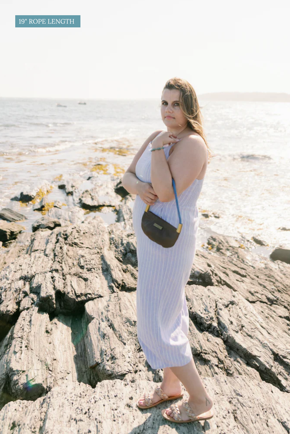 Oyster Shell Bag // in Brown Leather