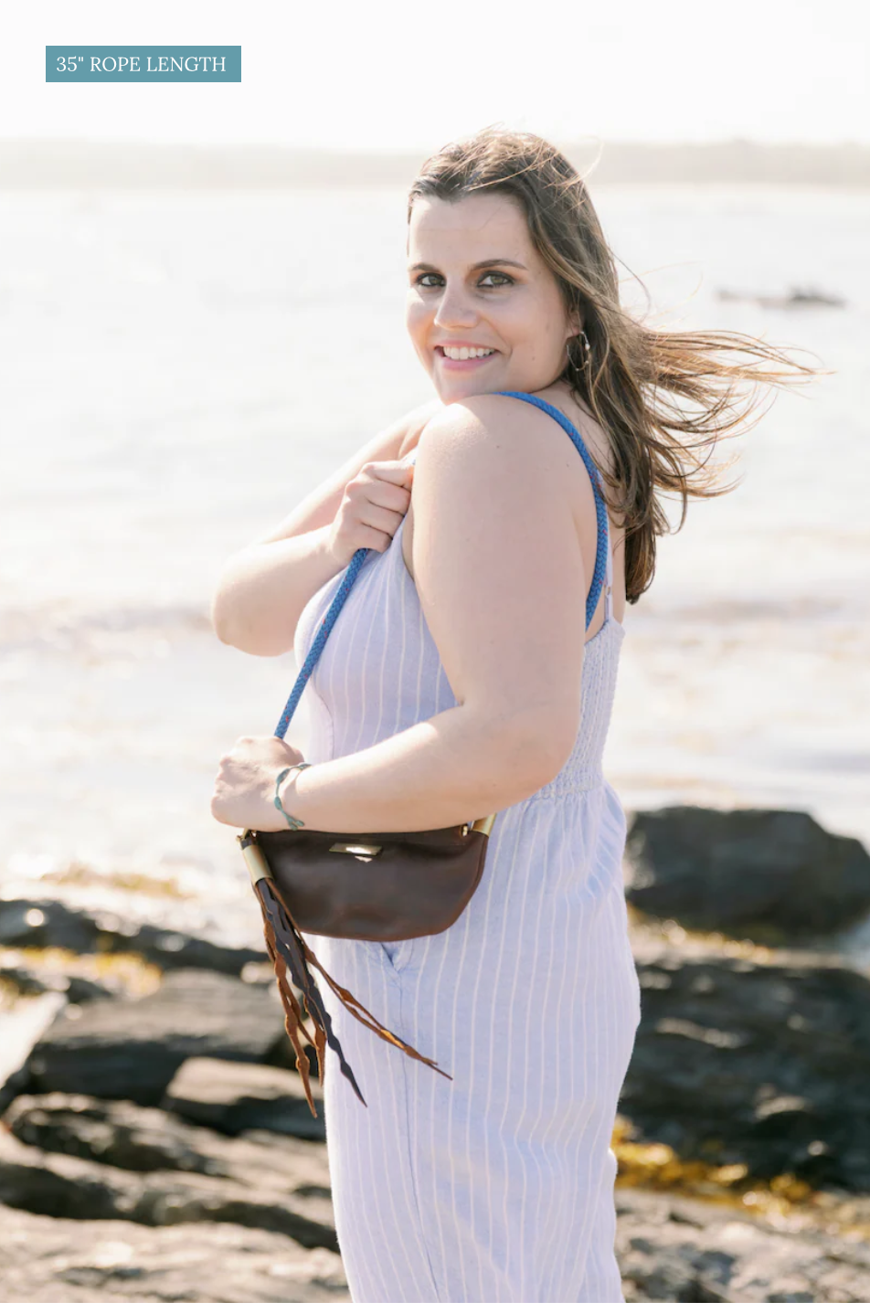 Oyster Shell Bag // in Brown Leather