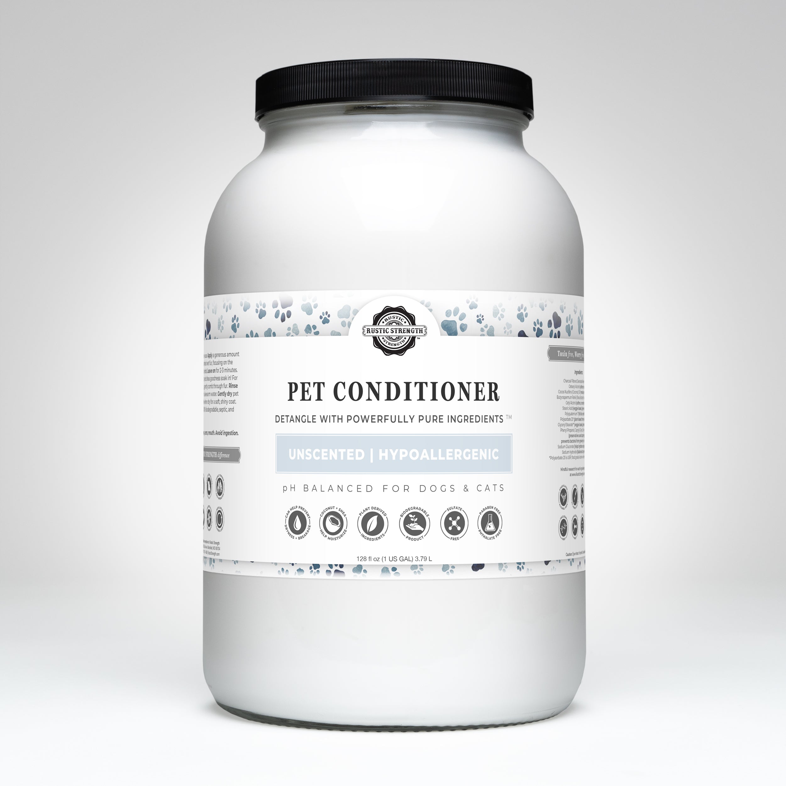 Pet Conditioner | Detangling & Softening | Unscented Gallon Jar Glass