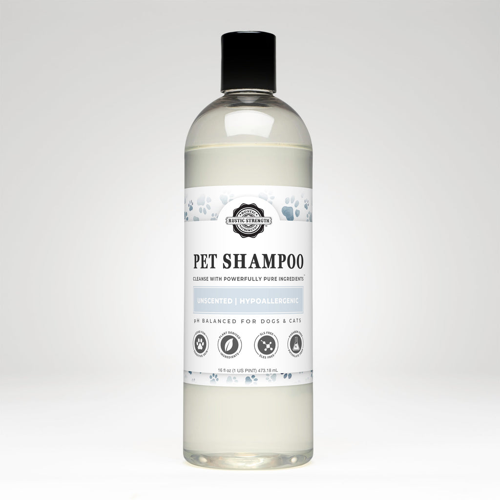 Pet Shampoo | Soothing & Deodorizing | Unscented 16 oz Plastic