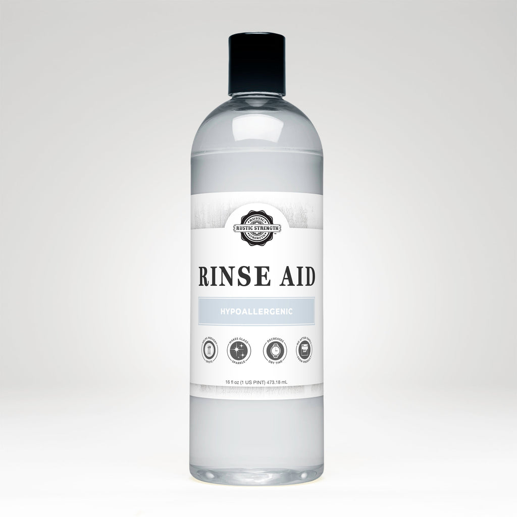 Rinse Aid for Automatic Dishwashers | Unscented 16 oz Plastic with Flip Top Spout
