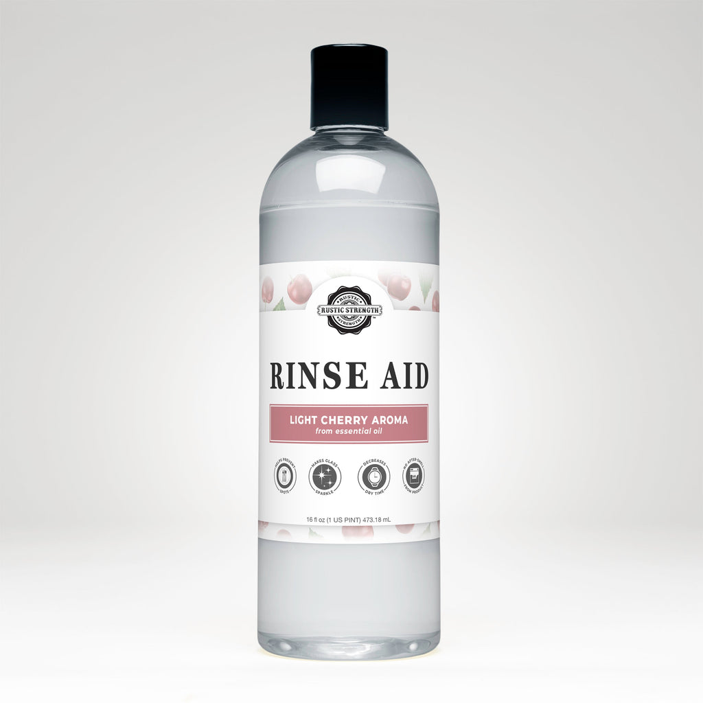 Rinse Aid for Automatic Dishwashers | Light Cherry 16 oz Plastic with Flip Top Spout