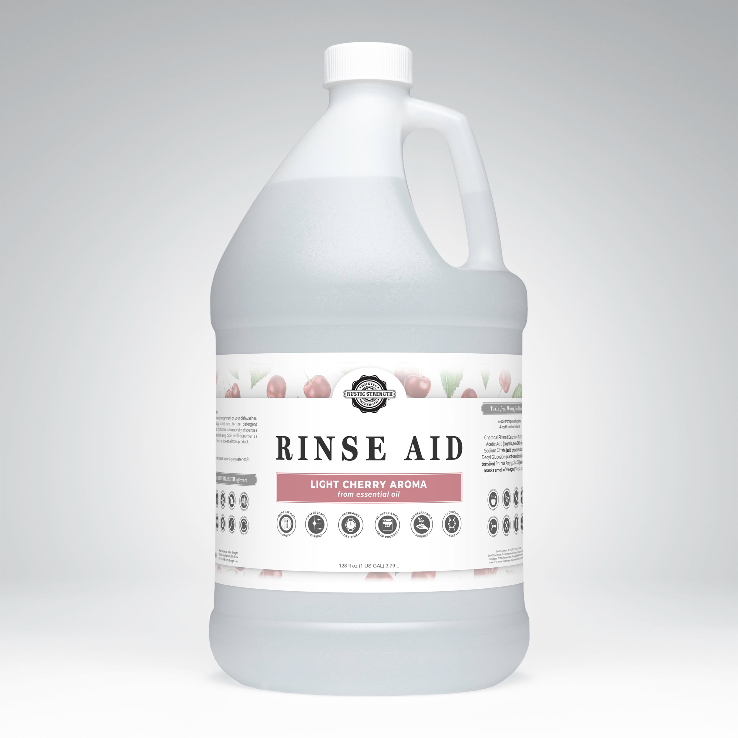 Rinse Aid for Automatic Dishwashers | Light Cherry Gallon Plastic