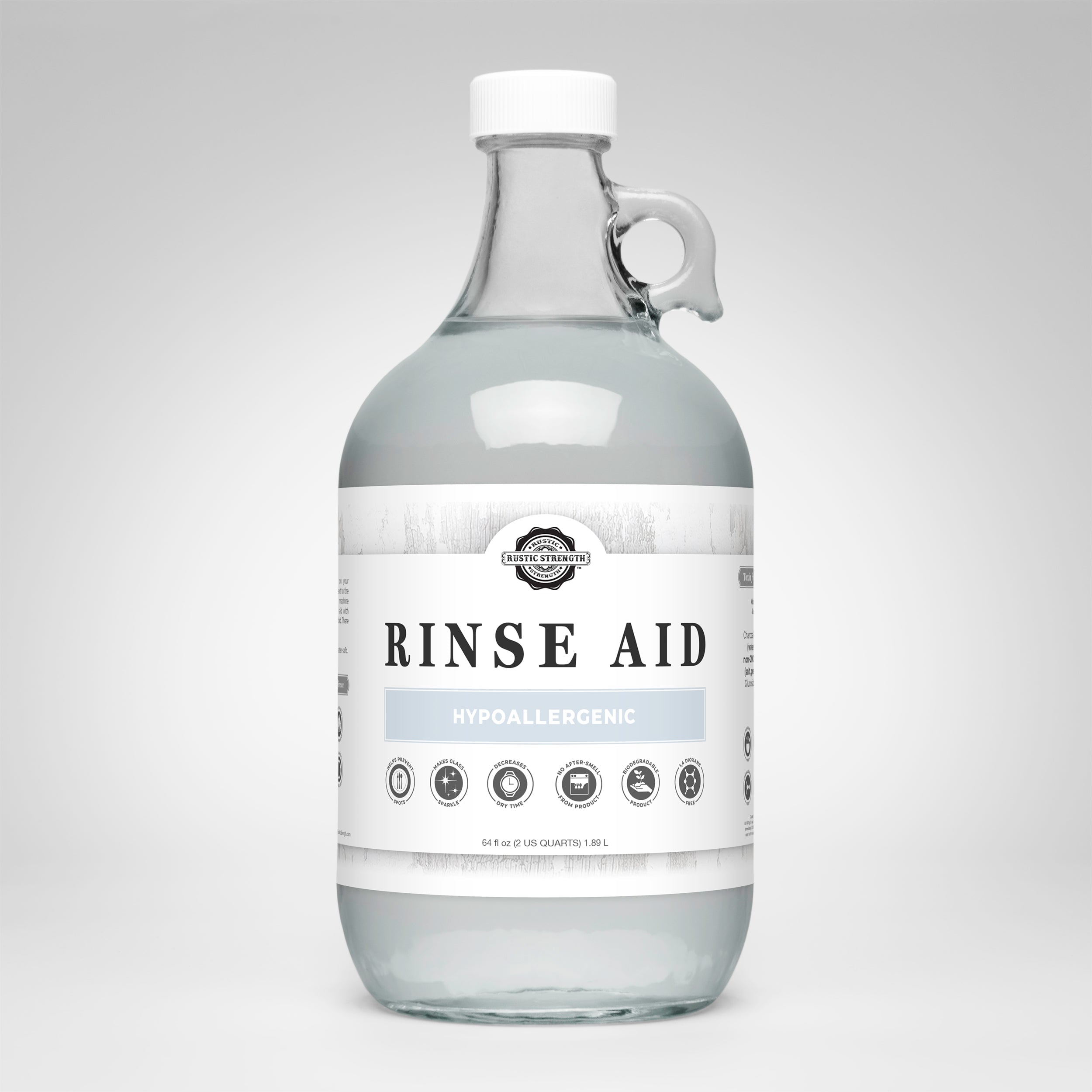 Rinse Aid for Automatic Dishwashers | Unscented Half Gallon Glass