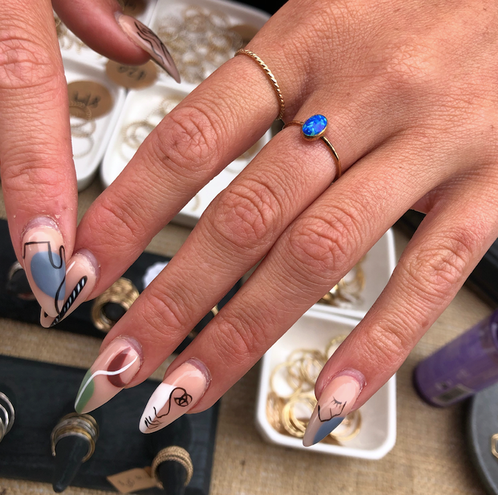 OPAL OVAL RING 6 DARK BLUE 14K GOLD FILL