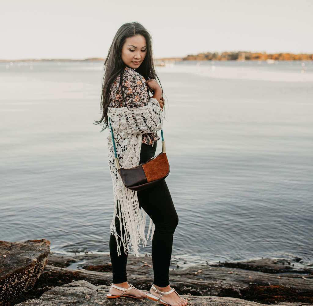 Zip Crossbody // in Brown Leather