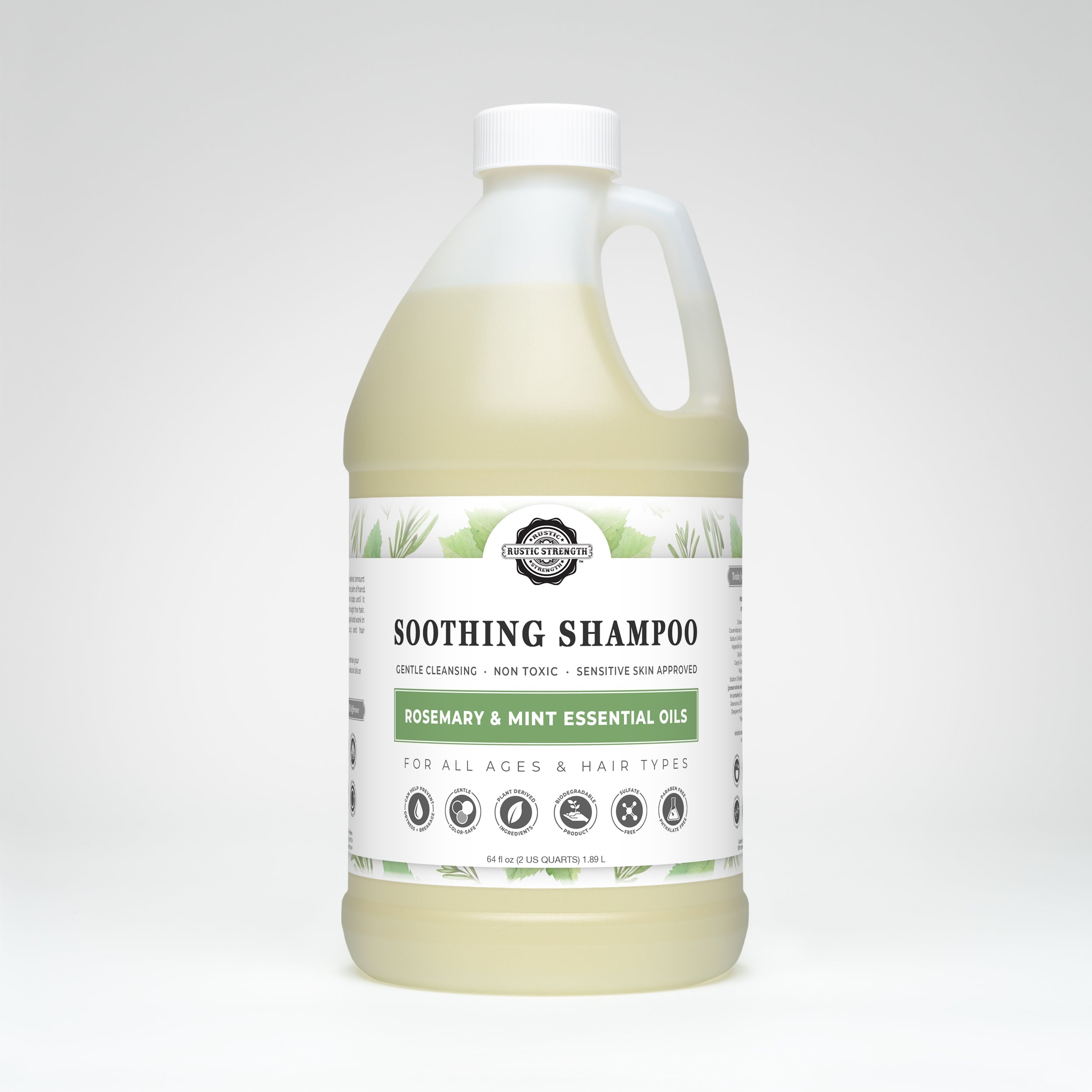 Soothing Shampoo | Rosemary & Mint Half Gallon Plastic